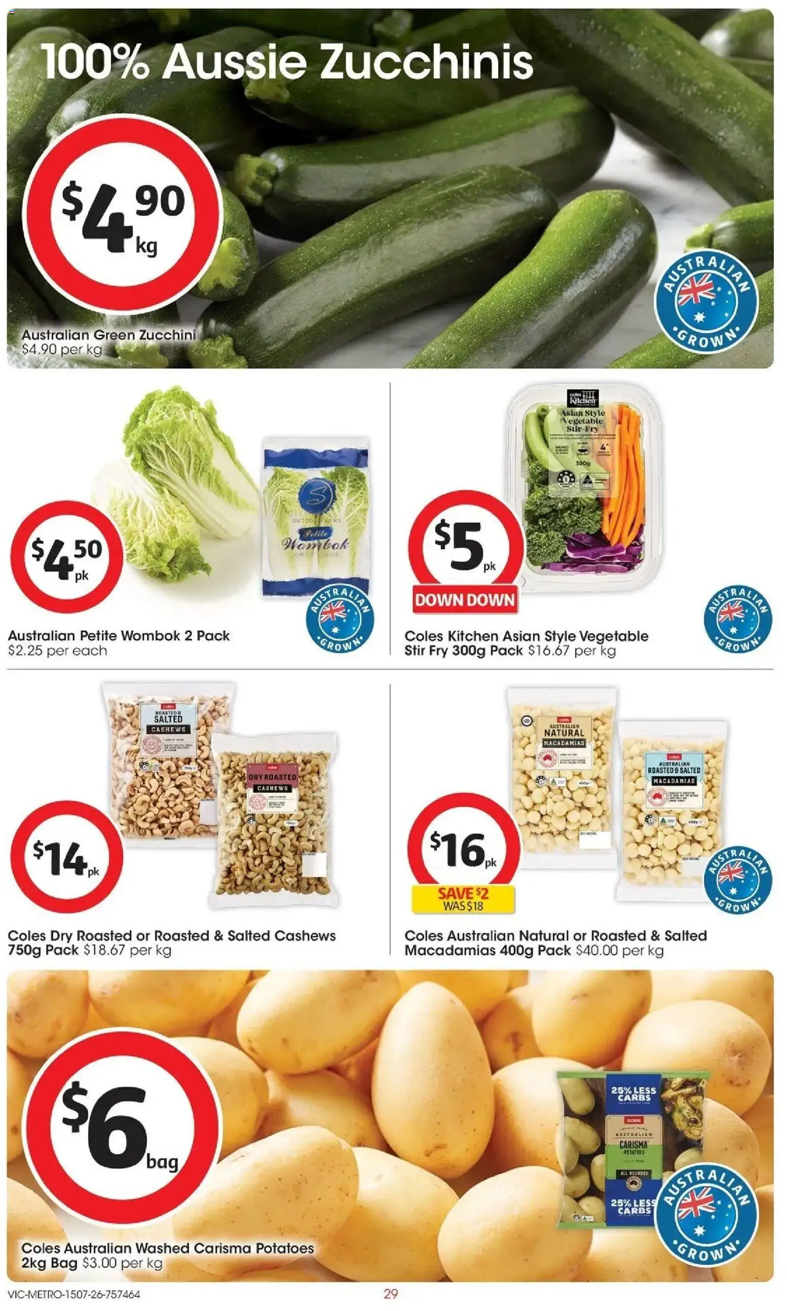 Coles catalogue - valid from 15/07/2026 | Page: 29 | Products: Potatoes, Zucchini, Bag