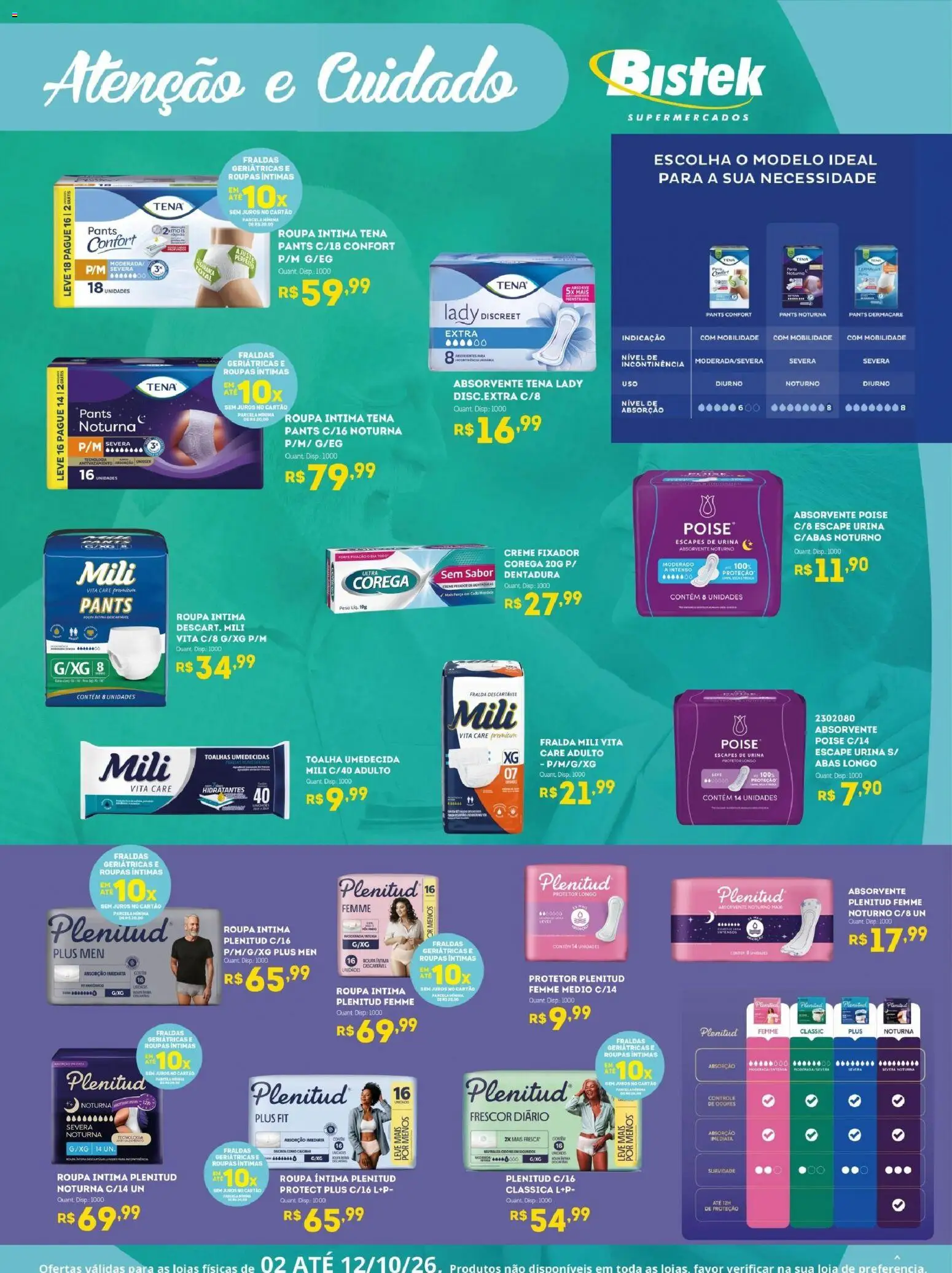 Bistek Supermercados Folheto - válido de 02/10/2026 | Página: 1 | Produtos: Roupas íntimas, Roupas, Creme, Fixador