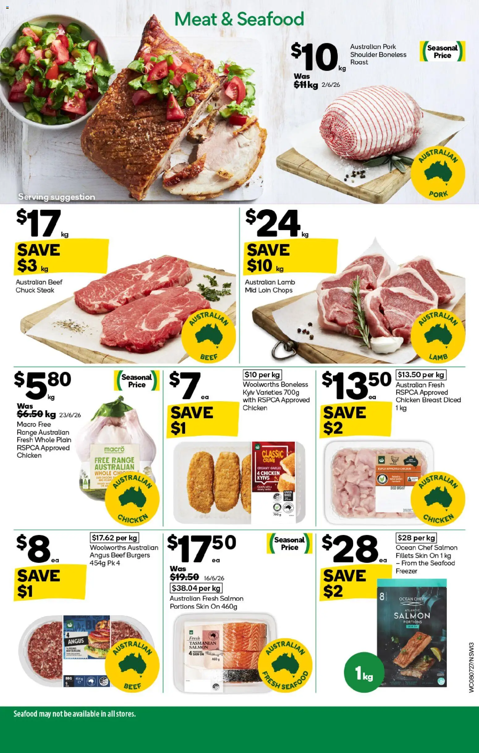 Woolworths catalogue - valid from 08/07/2026 | Page: 13 | Products: Chicken, Beef, Seafood, Oven