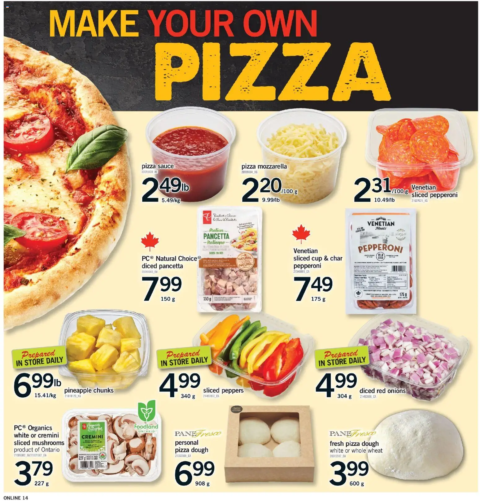 Fortinos flyer valid from 18.06.2026 | Page: 14 | Products: Pineapple, Pizza