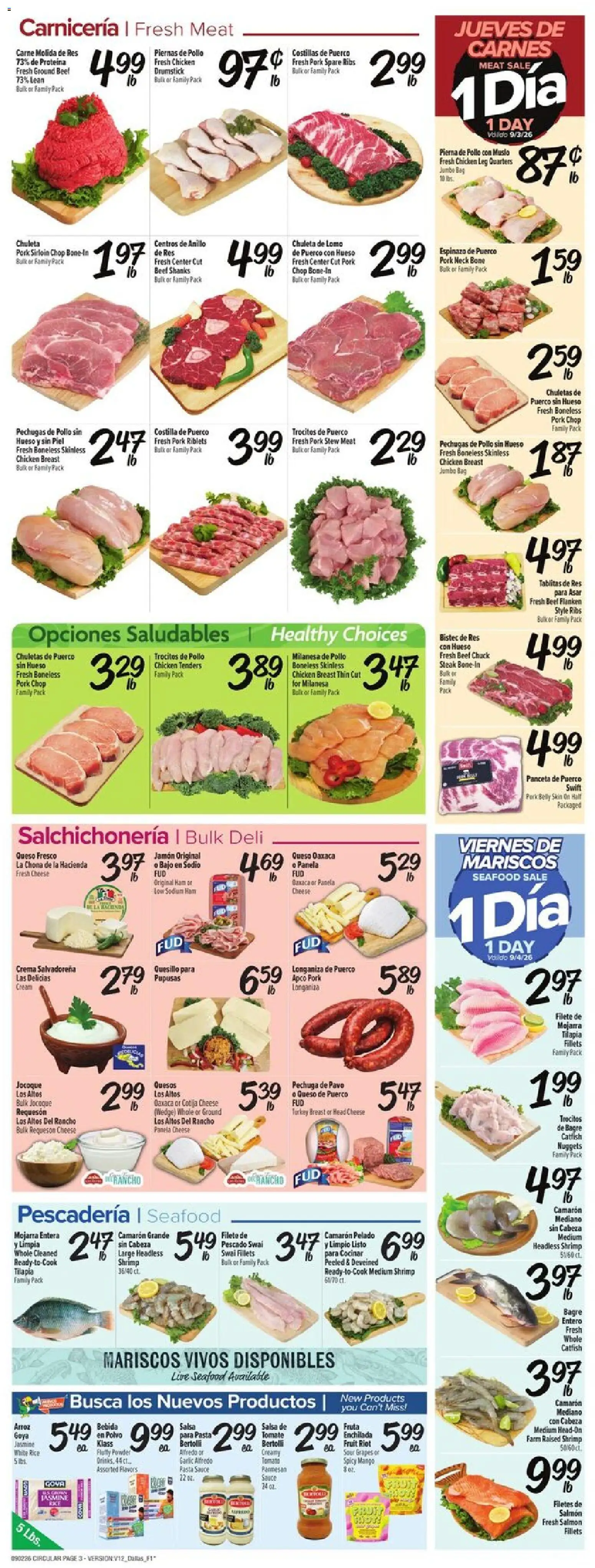 Fiesta Mart Weekly Ad - valid from 09/02/2026 | Page: 3 | Products: Shrimp, Turkey breast, Head cheese, Seafood