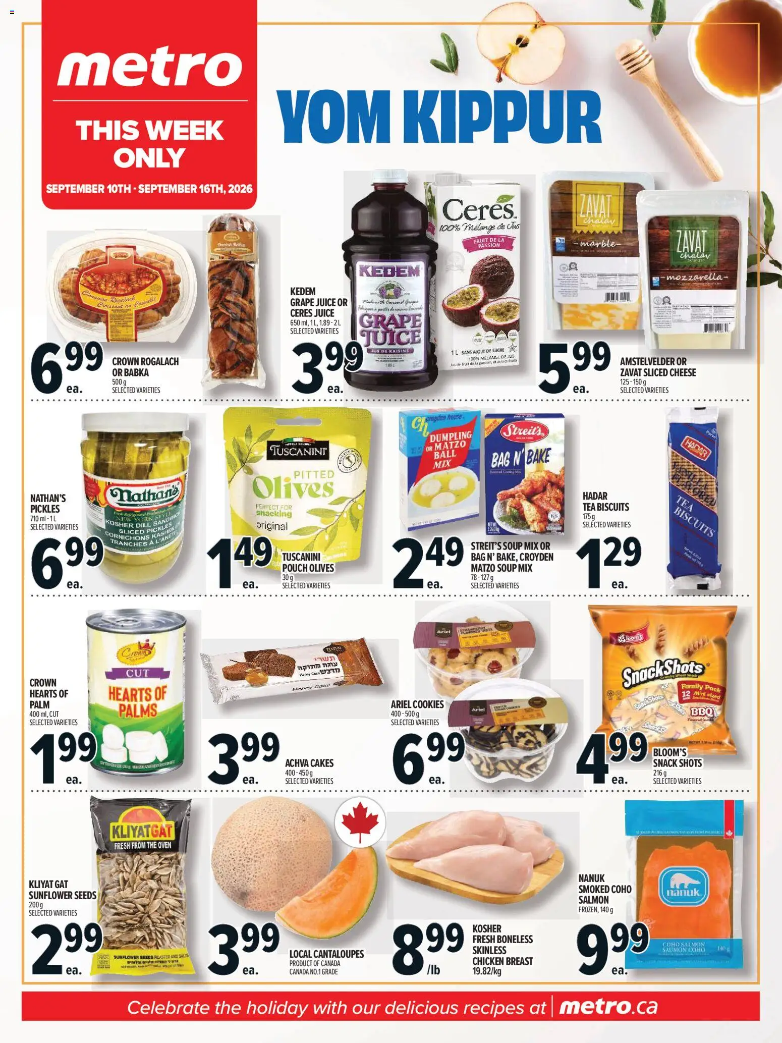 Metro flyer valid from Sep 10, 2026 | Page: 1 | Products: Salmon, Bag, Oven, Juice