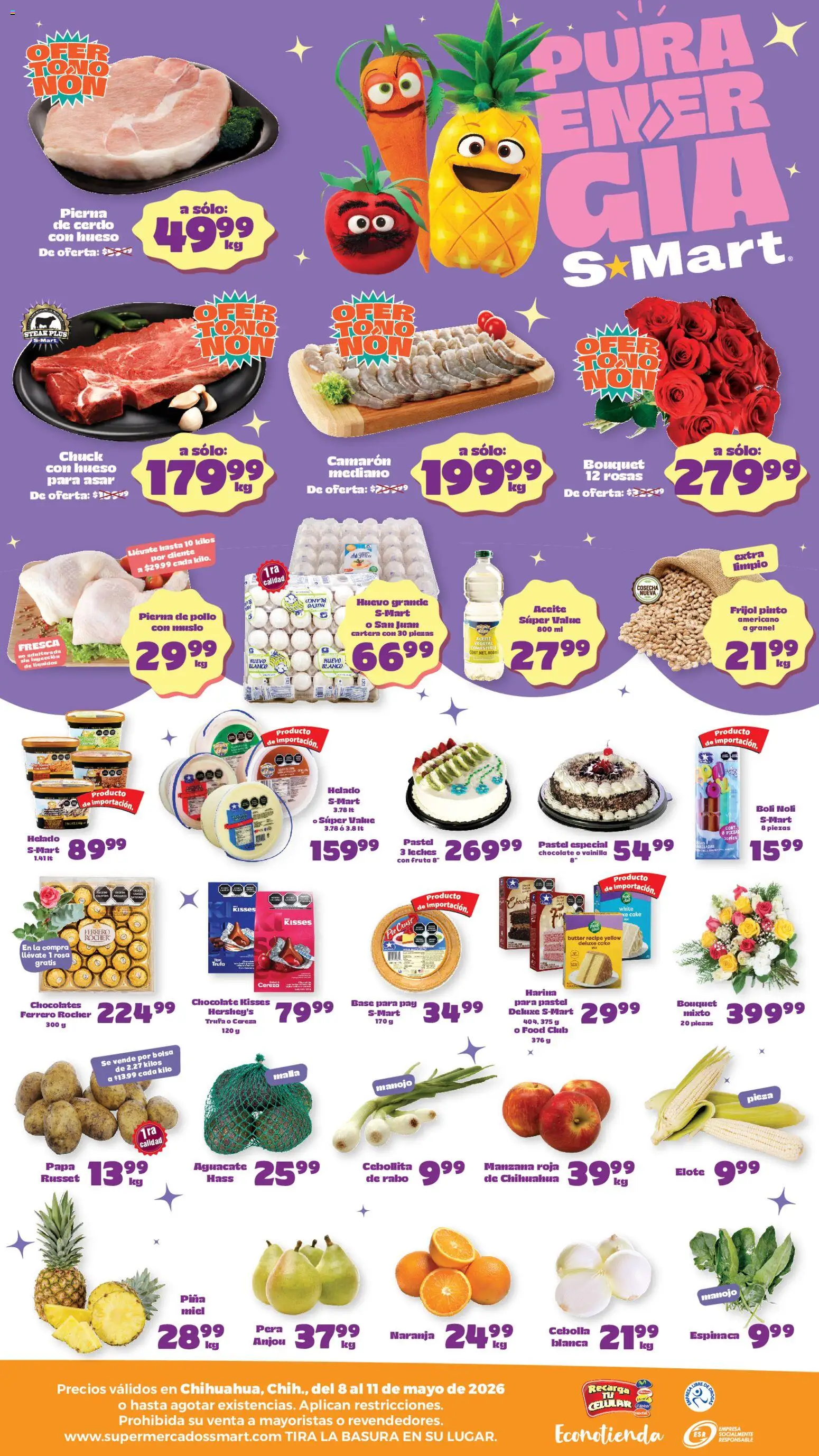 Nuevas ofertas de S-Mart válidas en toda la República Mexicana desde el 08.05.2026. ¡Encuentra las mejores ofertas en S-Mart folleto! | Página: 2 | Productos: Pollo, Pera, Bolsa, Manzana