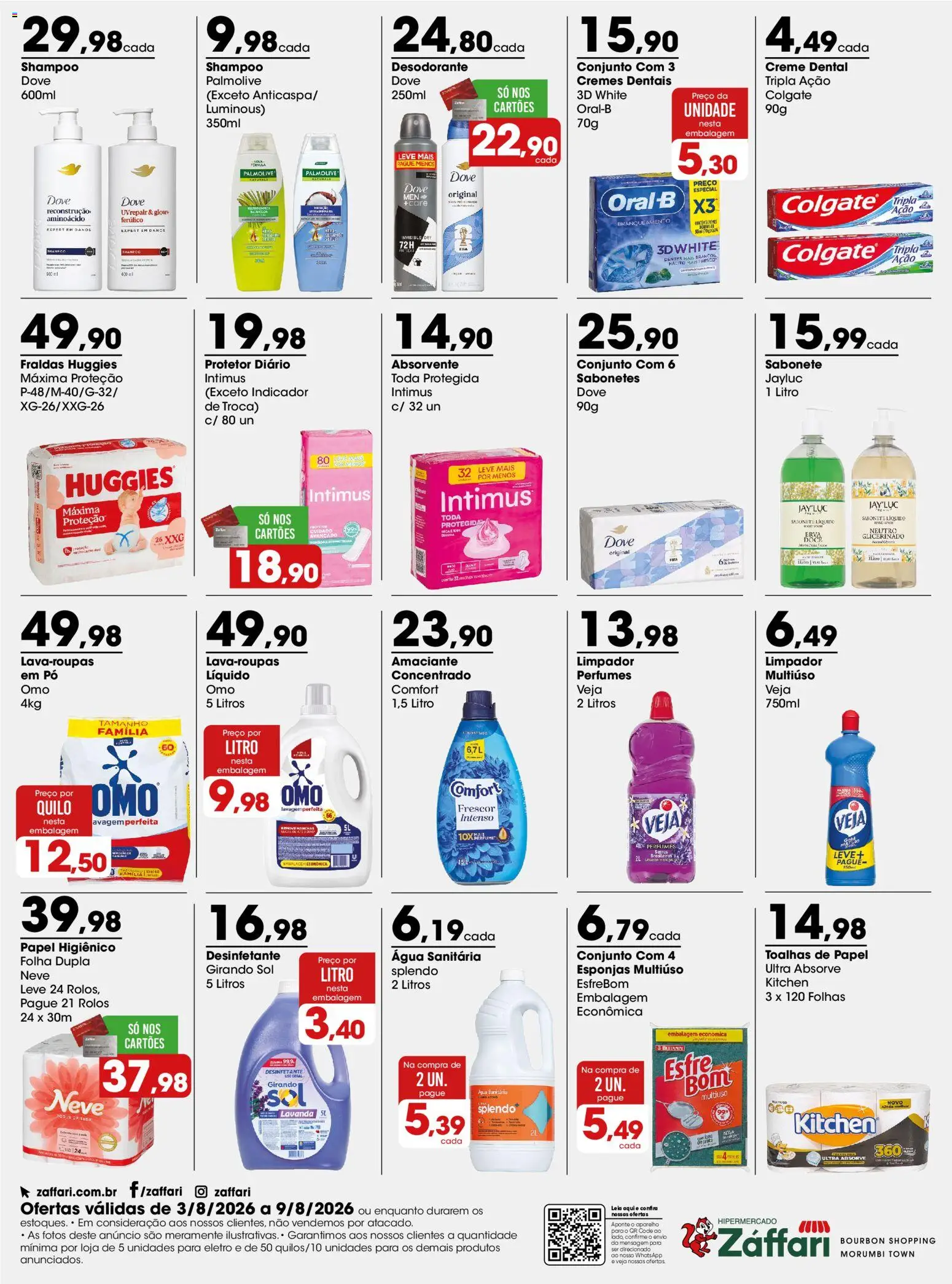 Zaffari Folheto - válido de 03/08/2026 | Página: 4 | Produtos: Pó, Dove, Creme dental, Desinfetante