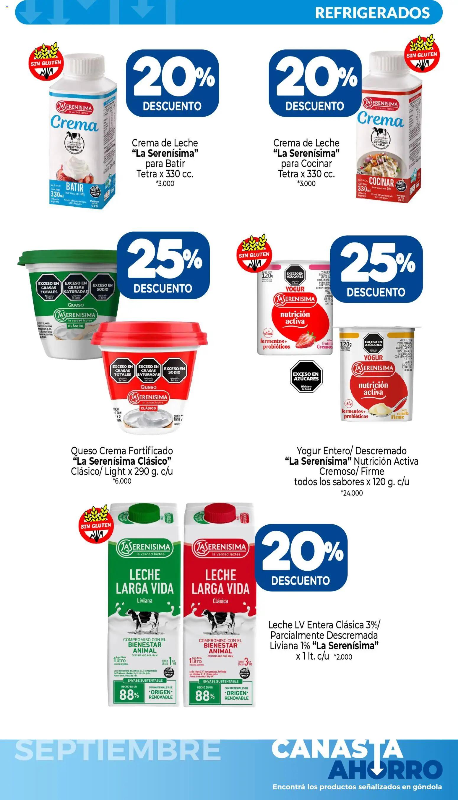 La Anonima - Canasta Ahorro │ válido desde el 01/09/2026 | Página: 9 | Productos: Vainilla, Leche, Queso, Crema