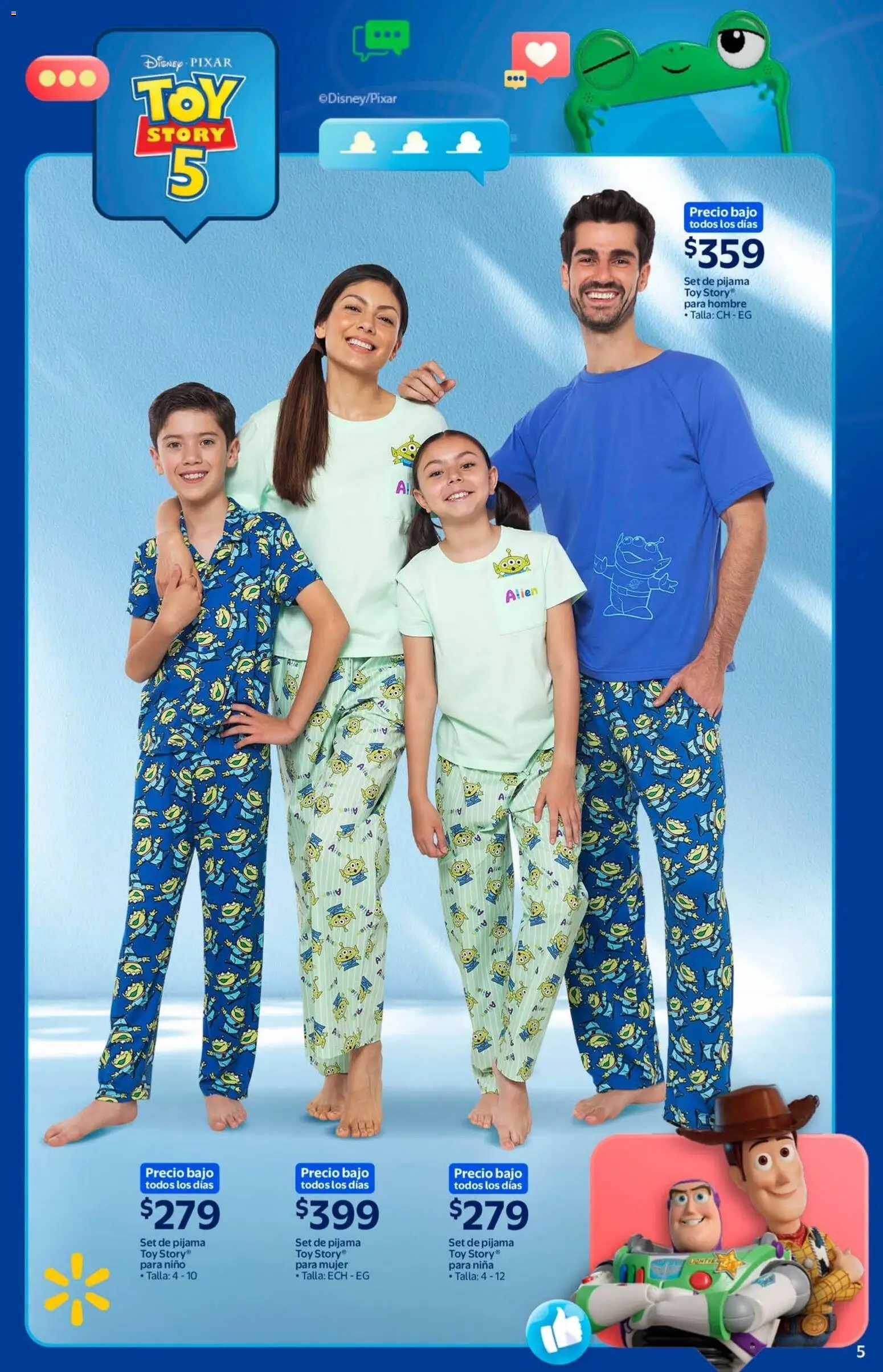 Nuevas ofertas de Walmart válidas en toda la República Mexicana desde el 08.06.2026. ¡Encuentra las mejores ofertas en Walmart folleto Toy Story! | Página: 5 | Productos: Pijama