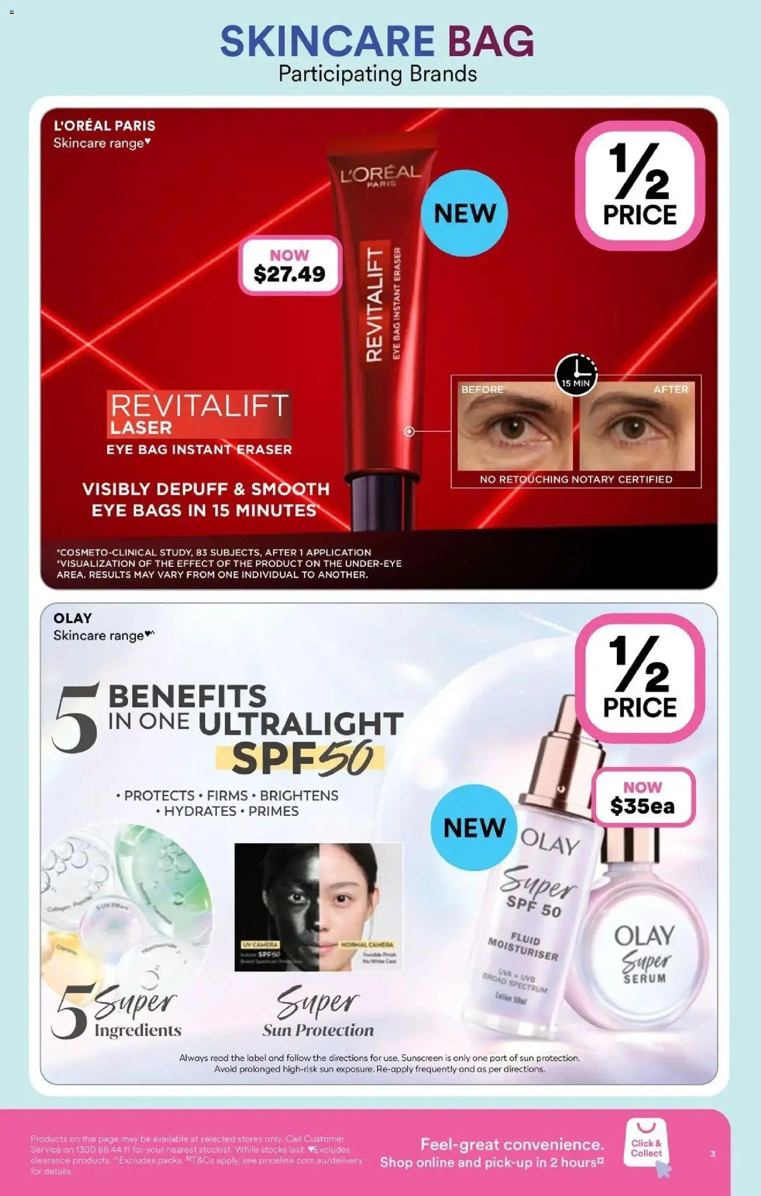 Priceline Pharmacy catalogue - valid from 08.04.2026 | Page: 3 | Products: Sunscreen, Moisturiser, Camera, Bag