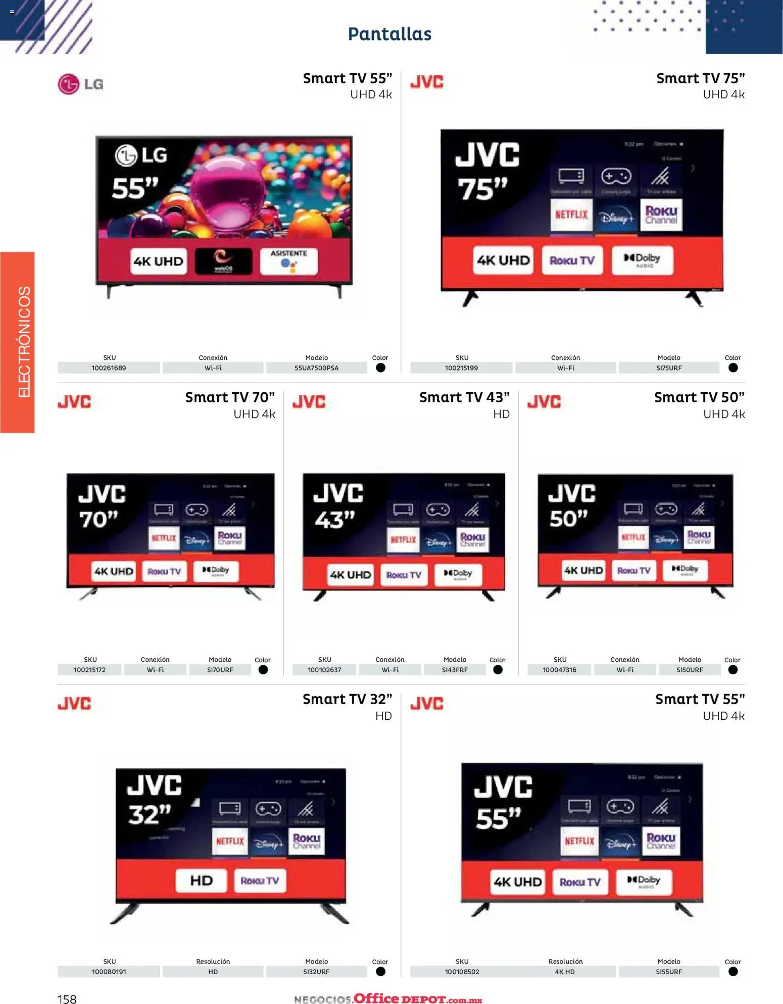 Nuevas ofertas de Office Depot válidas en toda la República Mexicana desde el 12/01/2026. ¡Encuentra las mejores ofertas en Office Depot catálogo 2026! | Página: 160 | Productos: Pantallas