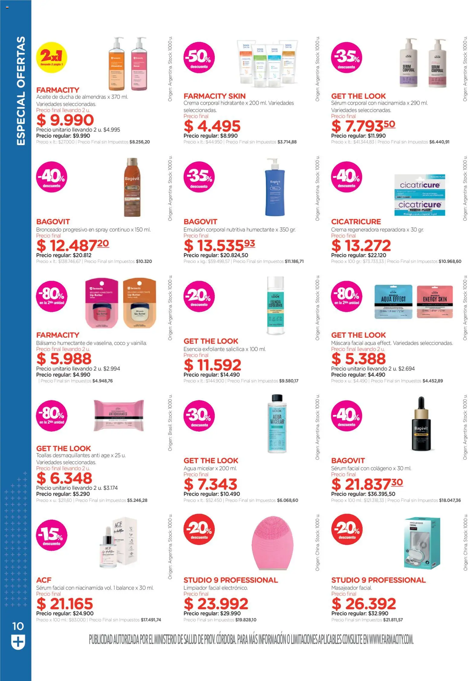 Farmacity catálogo │ válido desde el 30.04.2026 | Página: 10 | Productos: Toallas, Ducha, Aceite, Limpiador