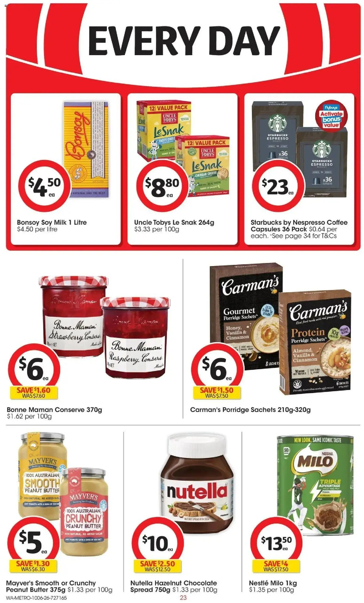 Coles catalogue - valid from 10.06.2026 | Page: 23 | Products: Coffee, Peanuts, Salt, Sugar