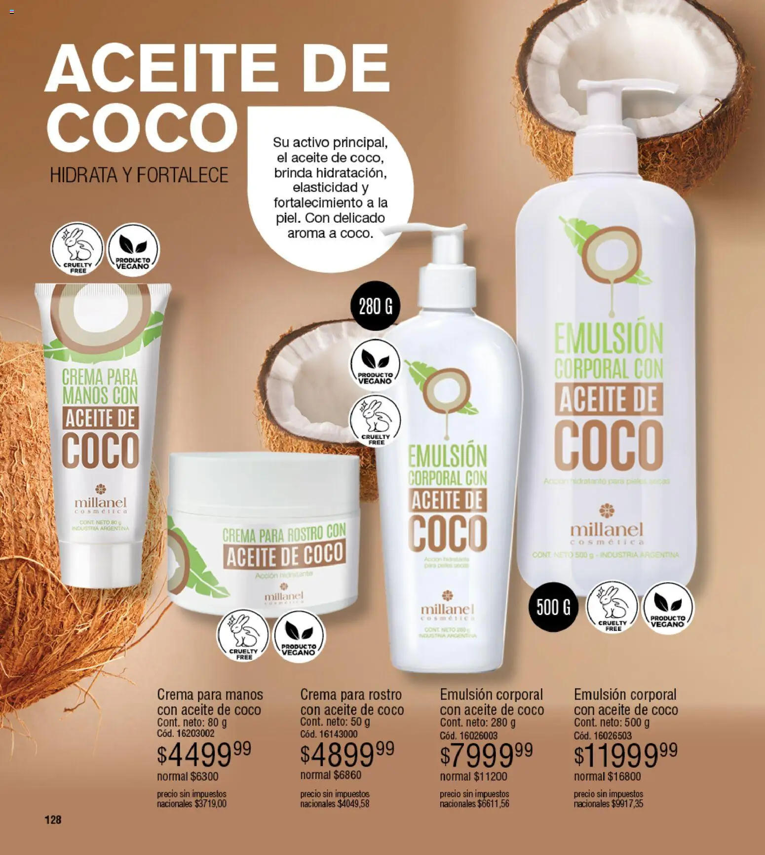 Millanel - Catálogo │ válido desde el 27.04.2026 | Página: 128 | Productos: Aceite, Emulsión, Crema