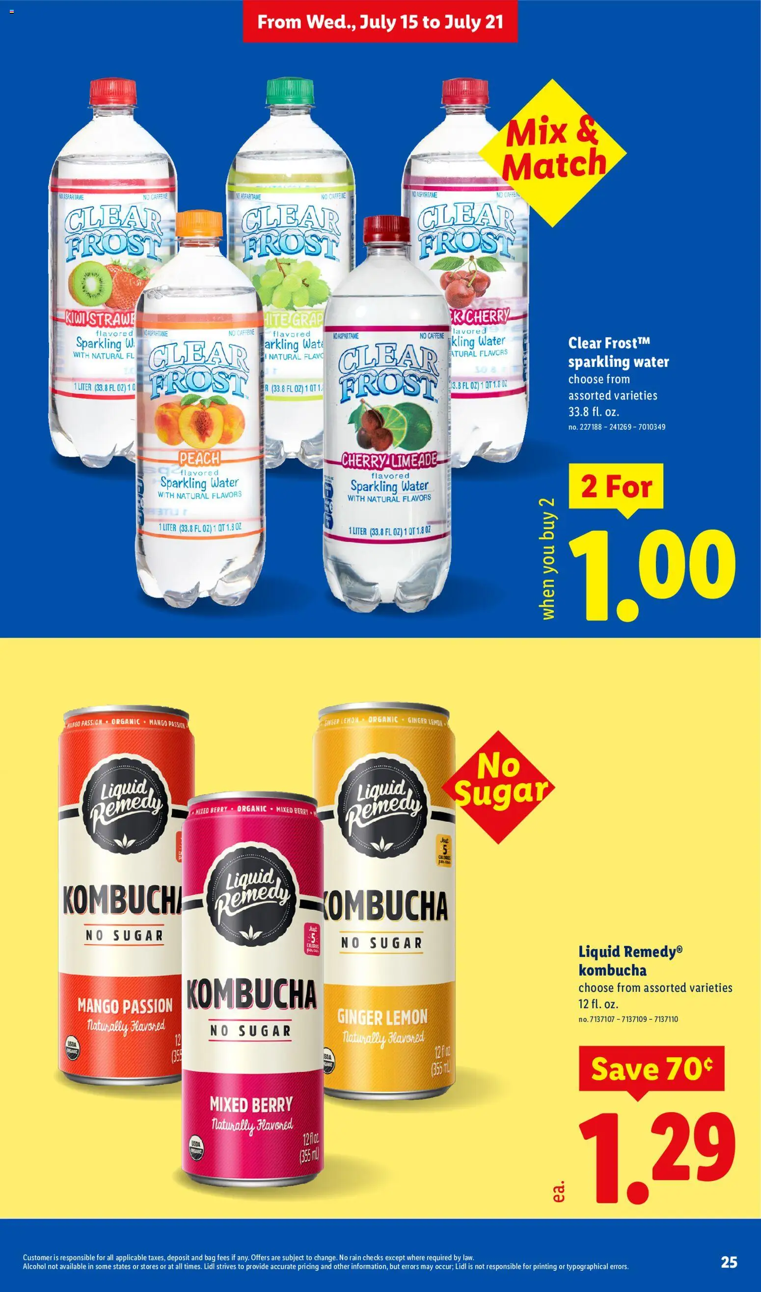 Lidl Weekly Ad - valid from 07/15/2026 | Page: 25 | Products: Water, Sugar, Lemon, Mango