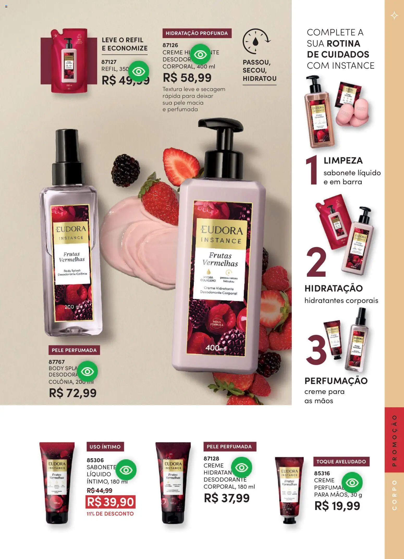 Eudora Folheto - válido de 01.04.2026 | Página: 109 | Produtos: Colágeno, Desodorante, Sabonete, Sabonete líquido