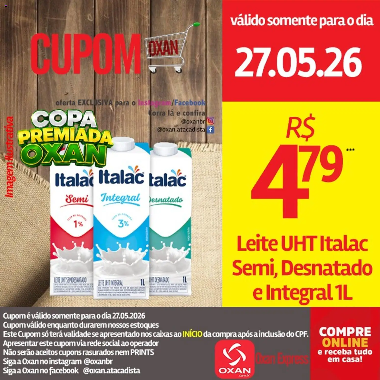 Oxan Atacadista Folheto - válido de 27.05.2026 | Página: 18 | Produtos: Leite, Copa