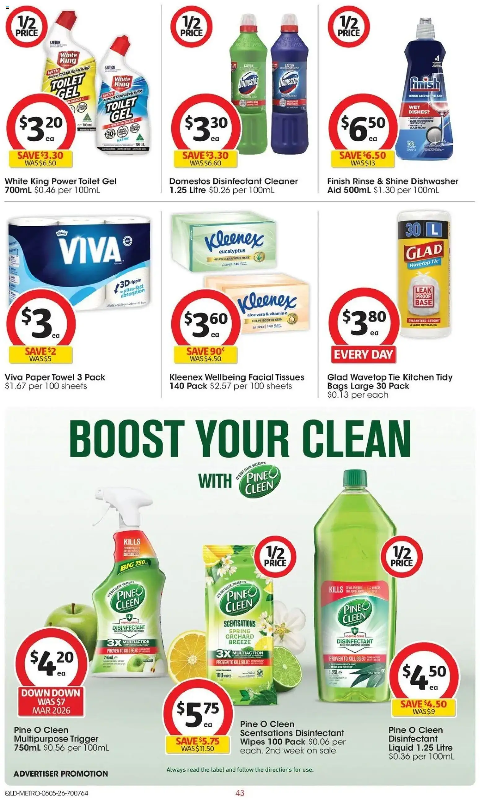 Coles catalogue - valid from 05.05.2026 | Page: 43 | Products: Cleaner, Stain remover, Dishwasher, Tissues
