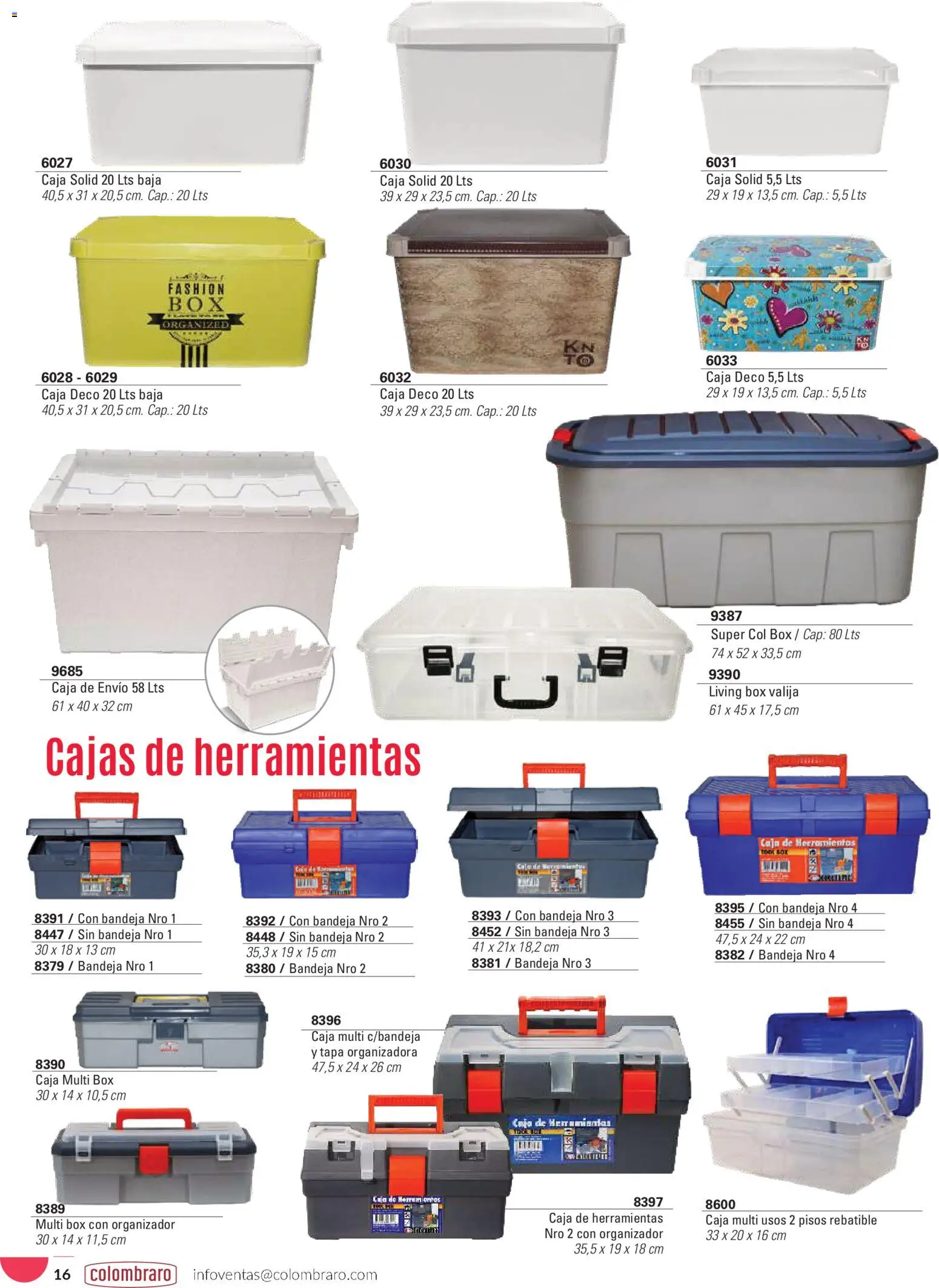 Colombraro catálogo │ válido desde el 26.01.2026 | Página: 16 | Productos: Organizador, Caja de herramientas, Valija, Bandeja