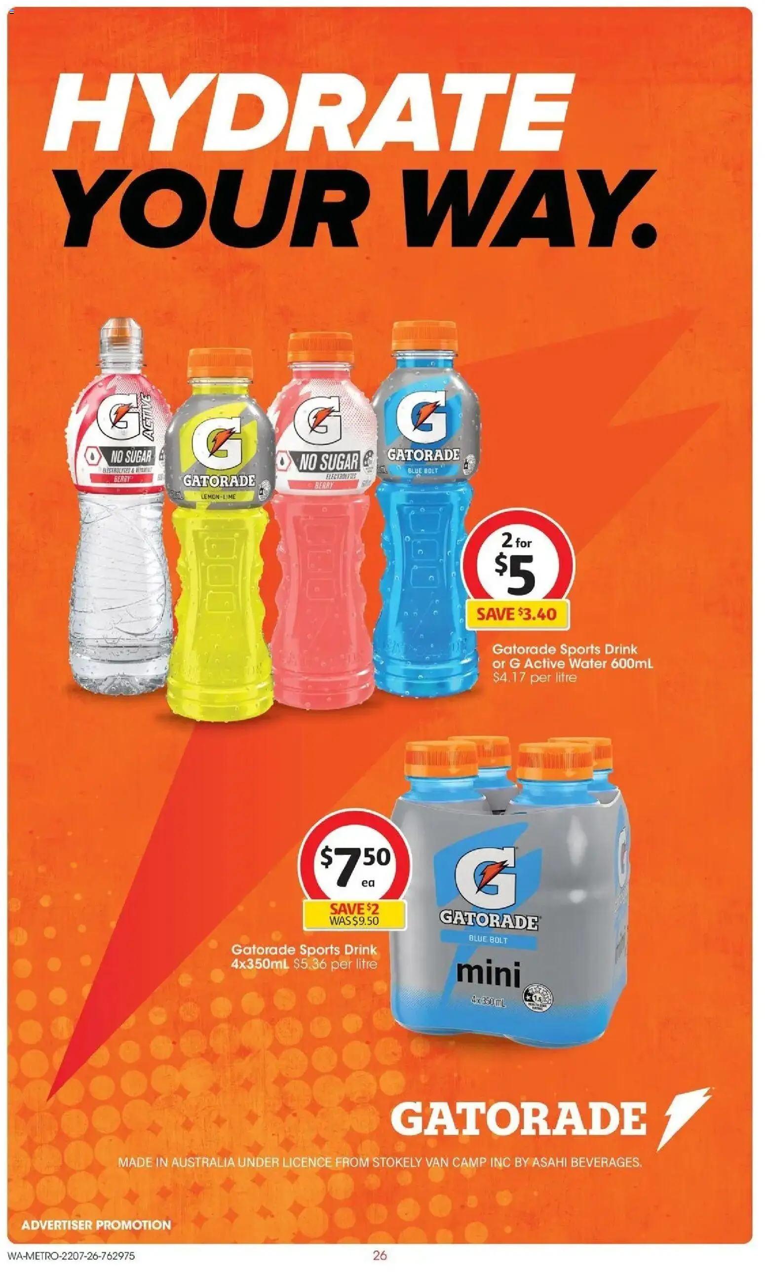Coles catalogue - valid from 22/07/2026 | Page: 26 | Products: Water, Sugar