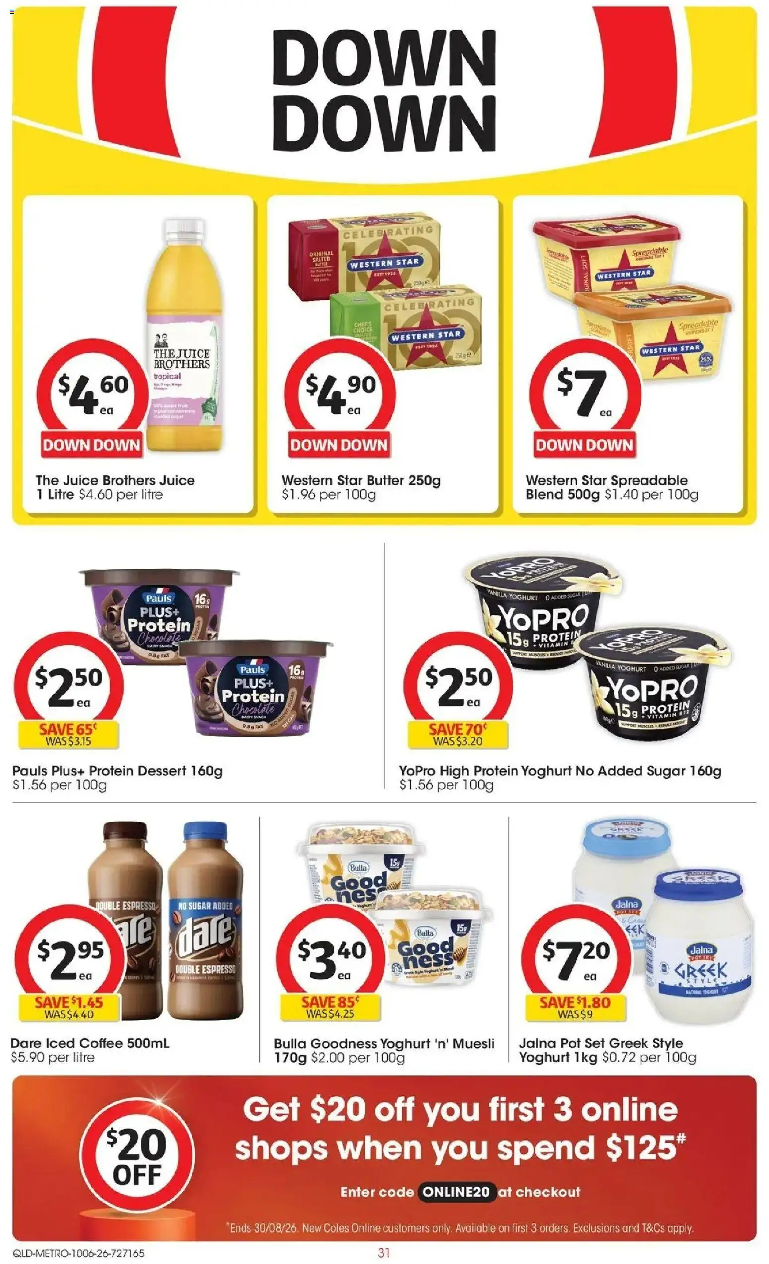 Coles catalogue - valid from 10.06.2026 | Page: 31 | Products: Butter, Yoghurt, Chocolate, Juice