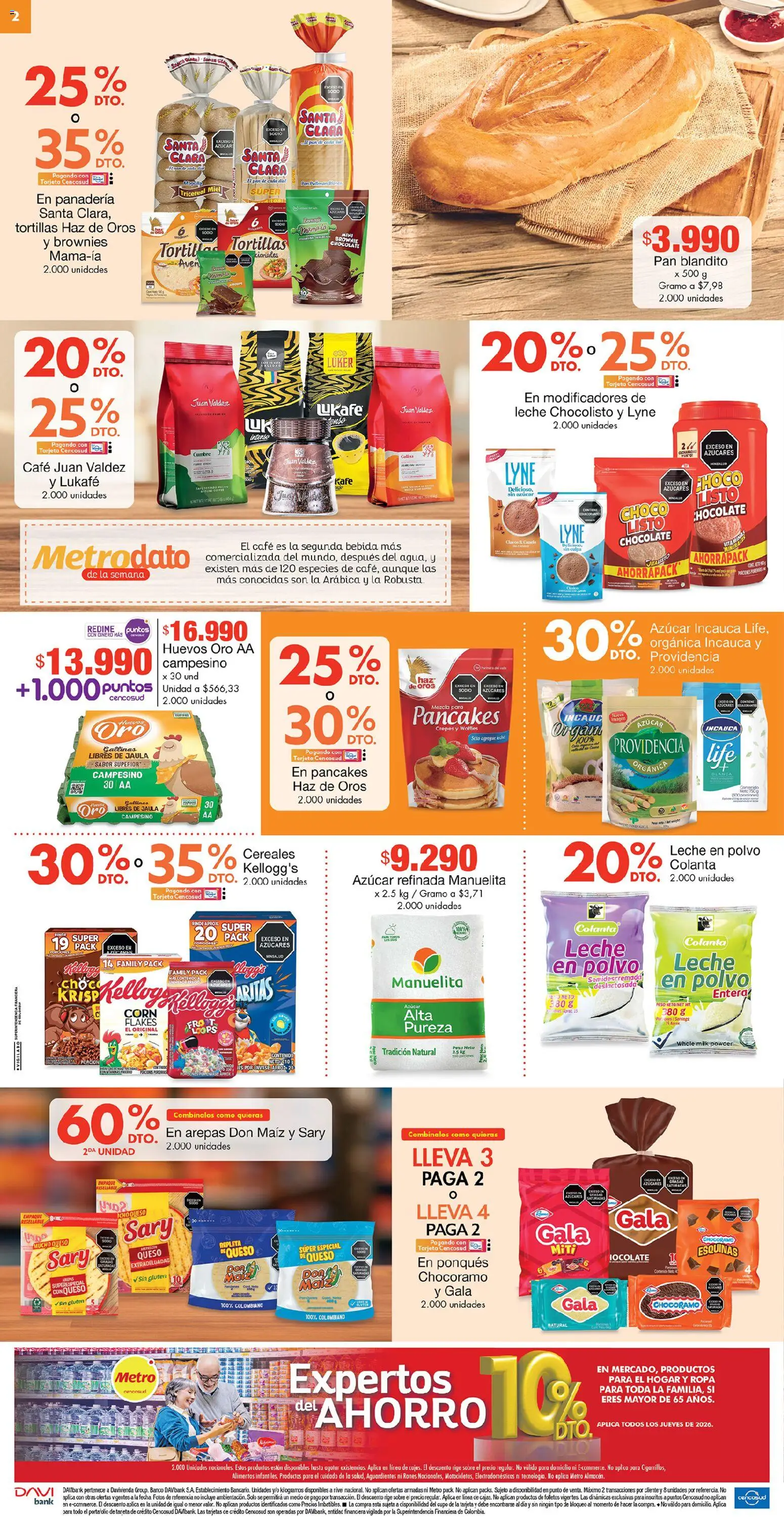 Metro revista - valida desde el 04/09/2026 | Página: 2 | Productos: Maiz, Waffles, Leche, Huevos