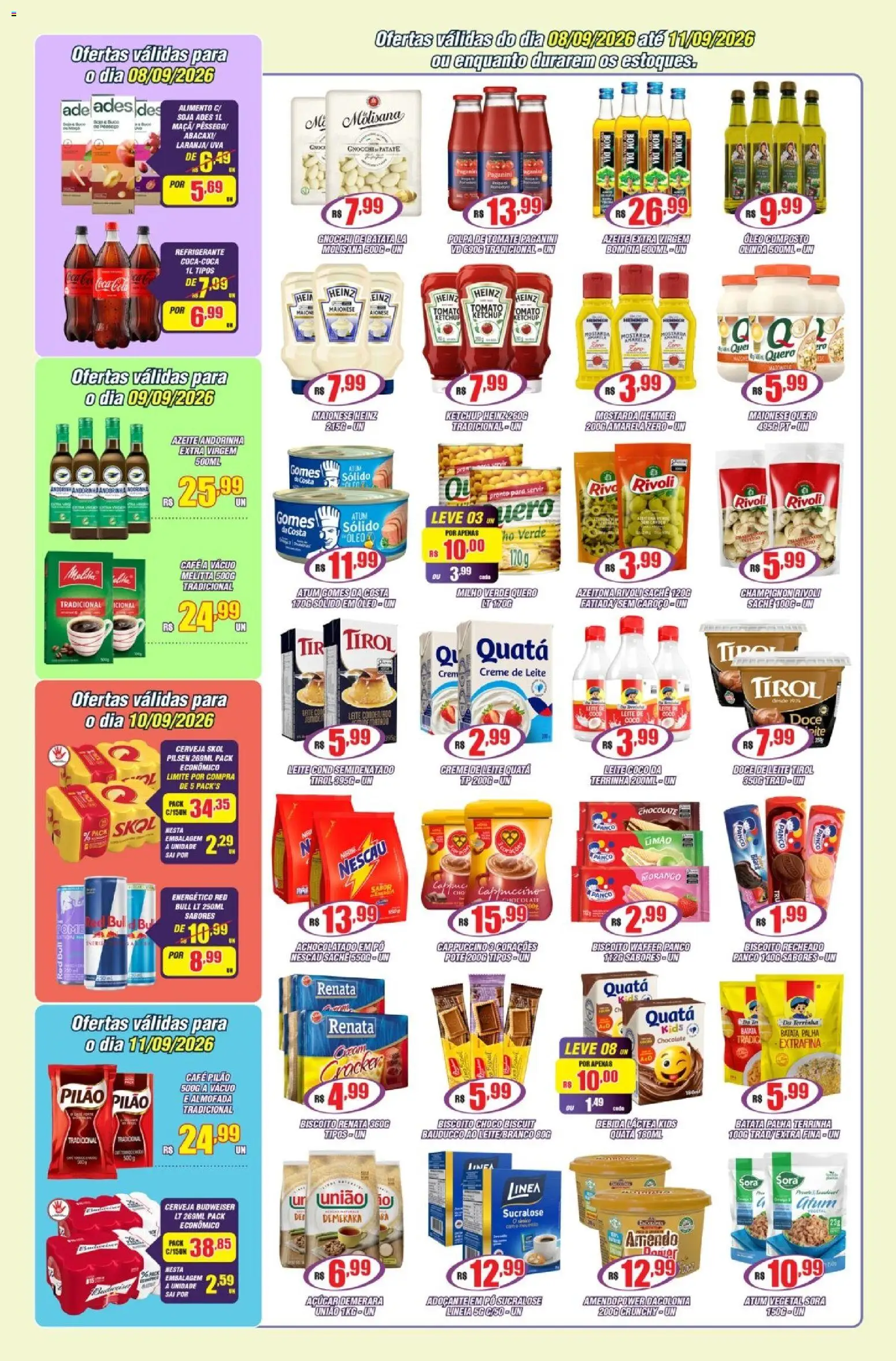 Violeta Supermercados Folheto - válido de 08/09/2026 | Página: 3 | Produtos: Gomes da costa, Batata palha, Doce, Milho