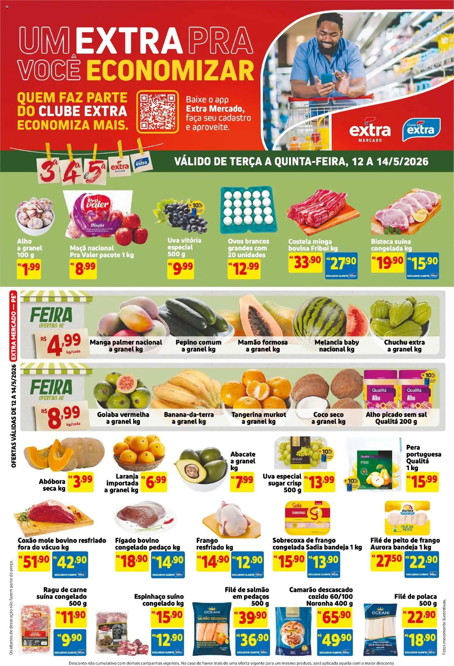 Extra Folheto - válido de 12.05.2026 | Página: 1 | Produtos: Coco, Salmão, Peixe, Carne