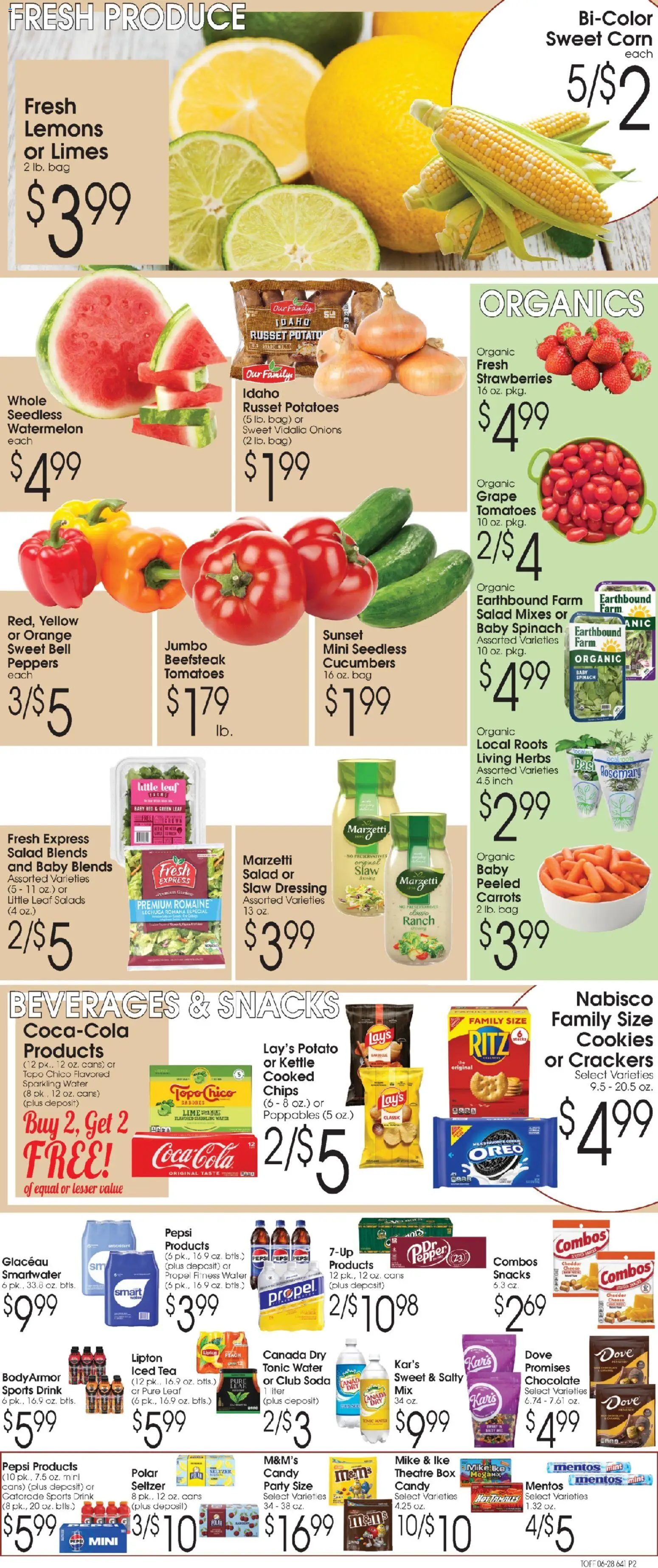 Family Fare Ad - valid from 06/28/2026 | Page: 2 | Products: Tomatoes, Tea, Chips, Watermelon