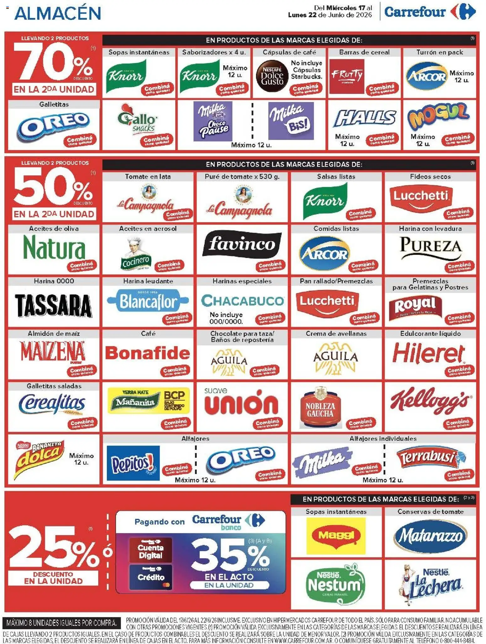 Carrefour ofertas │ válido desde el 17.06.2026 | Página: 12 | Productos: Galletitas, Yerba, Maiz, Pan