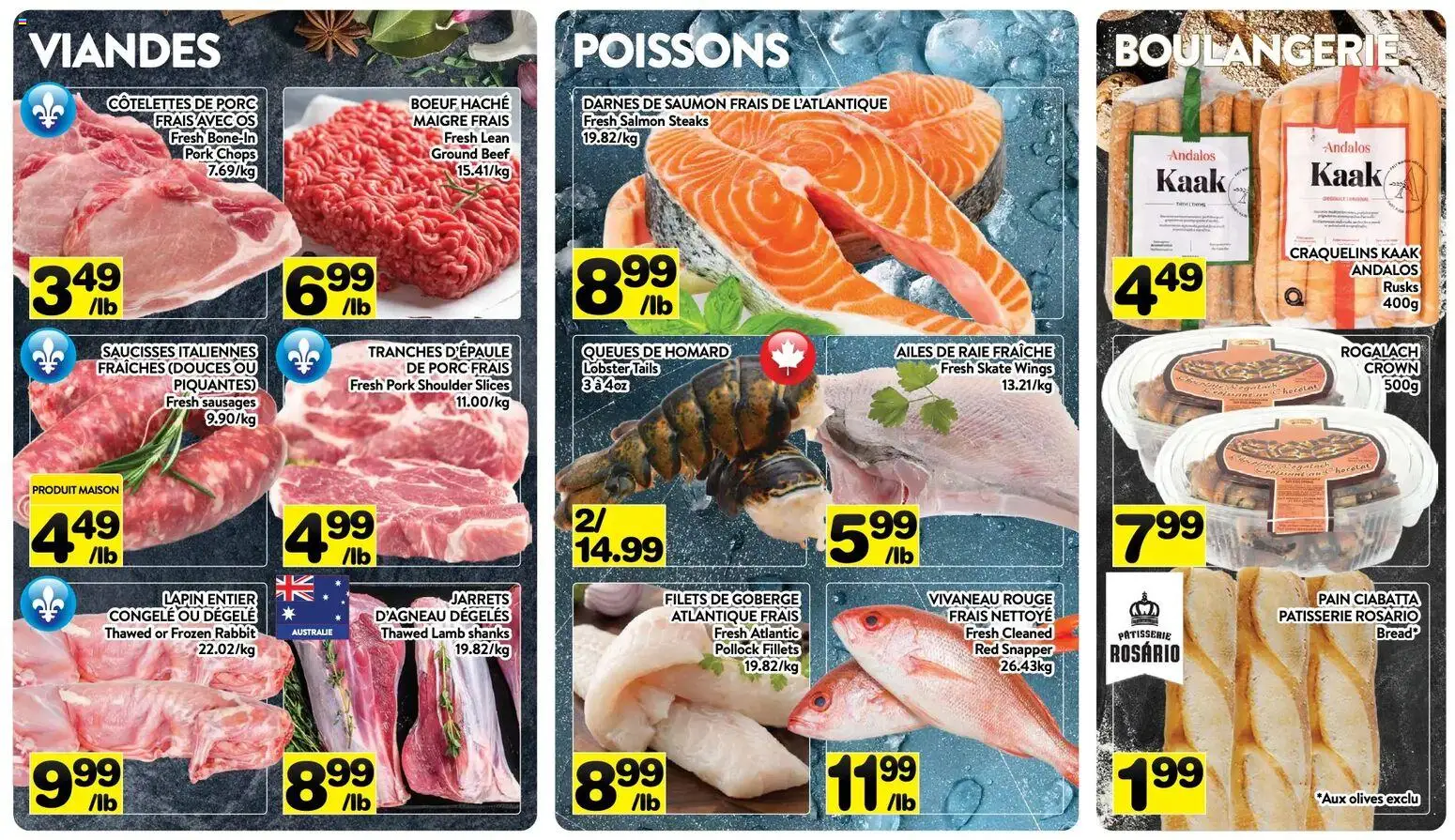 Pa Supermarché flyer valid from Sep 7, 2026 | Page: 4 | Products: Salmon, Sausages, Ground beef, Pork