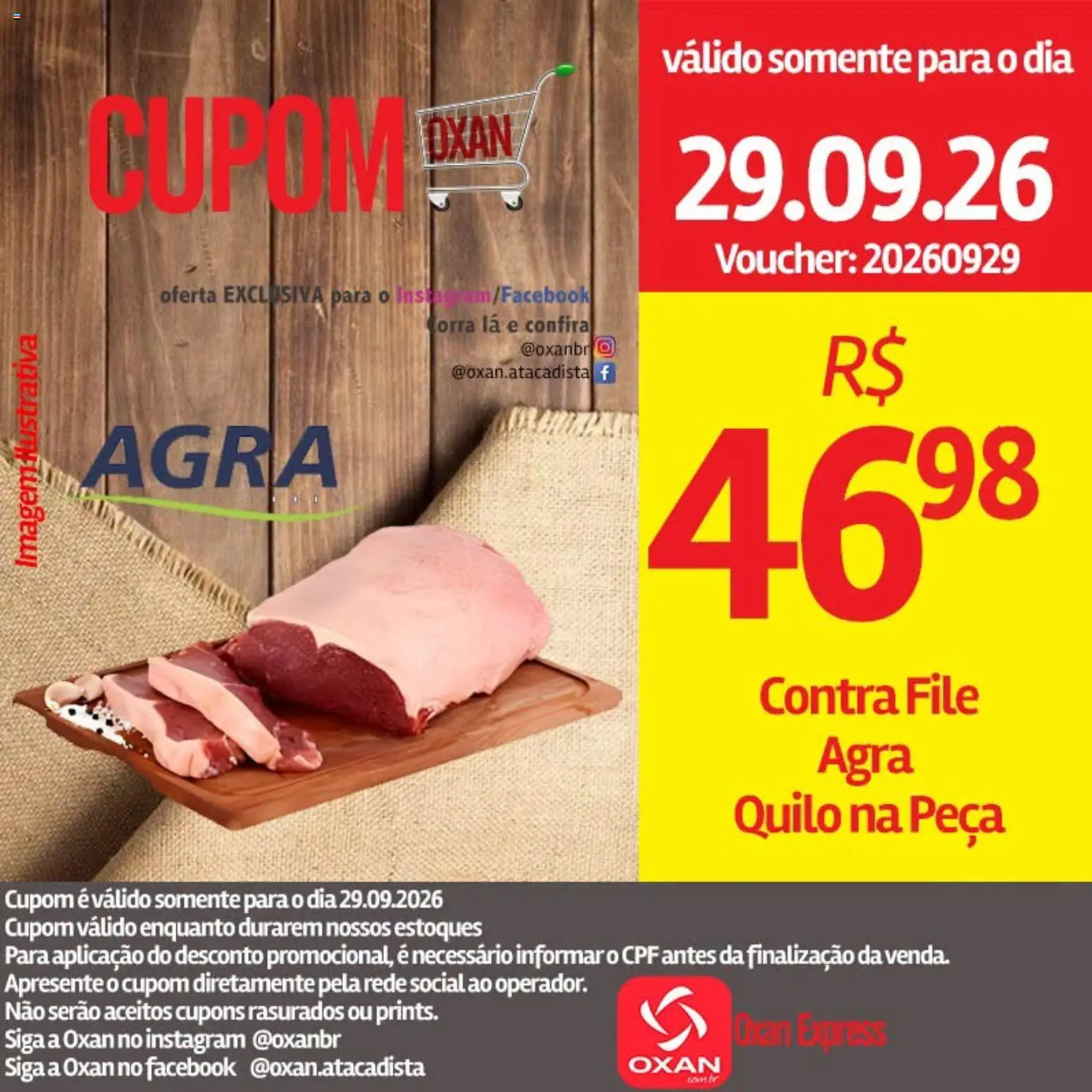 Oxan Atacadista Folheto - válido de 29/09/2026 | Página: 1 | Produtos: Contra filé