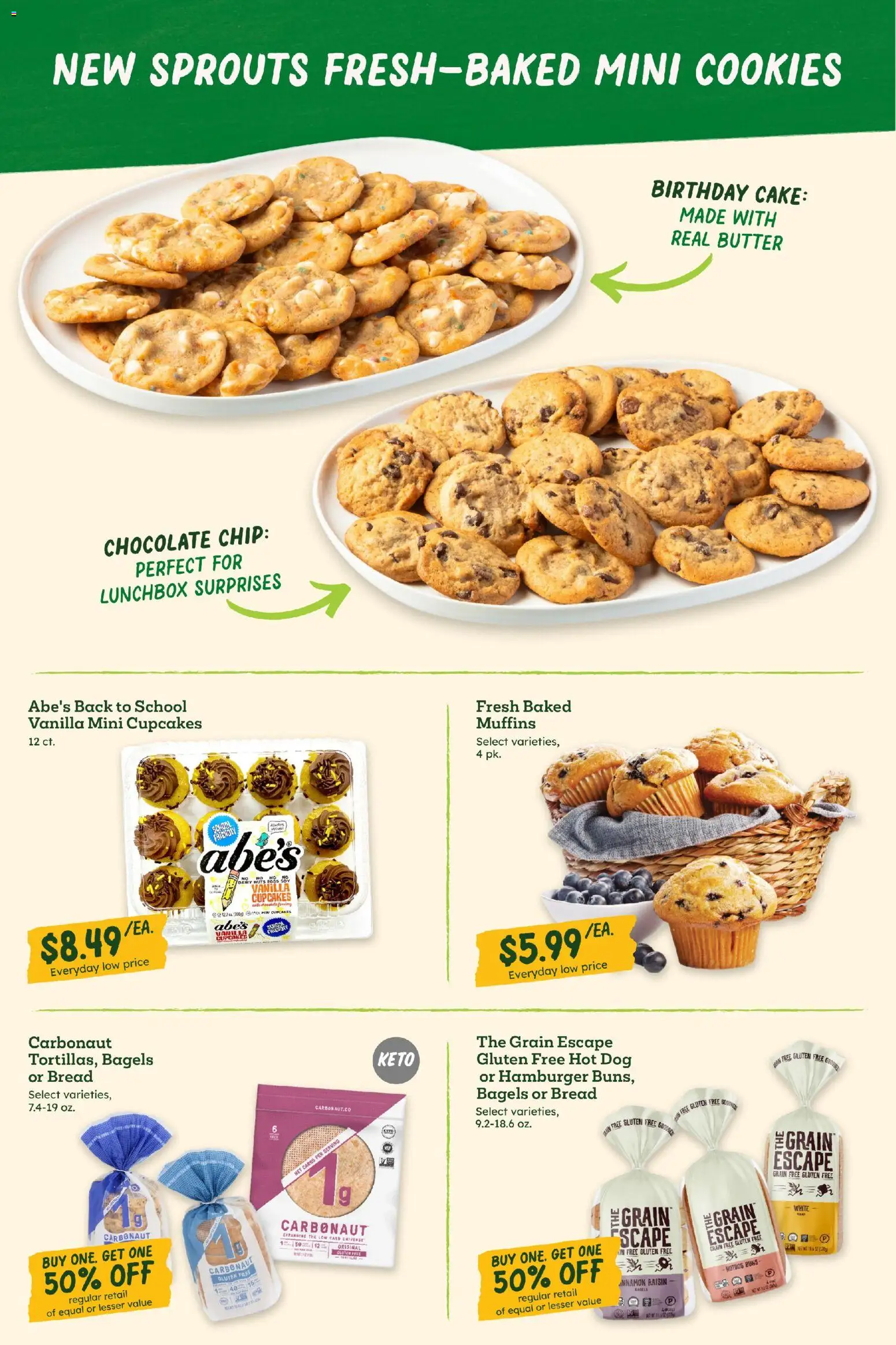 Sprouts Monthly Ad - valid from 07/29/2026 | Page: 20 | Products: Bread, Nuts, Cookies, Chocolate Chip
