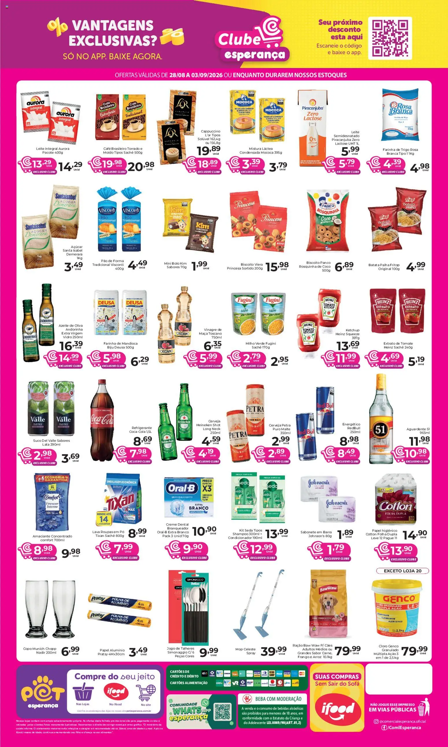 Comercial Esperança Folheto - válido de 28/08/2026 | Página: 2 | Produtos: Cloro, Sabonete, Azeite de oliva, Azeite