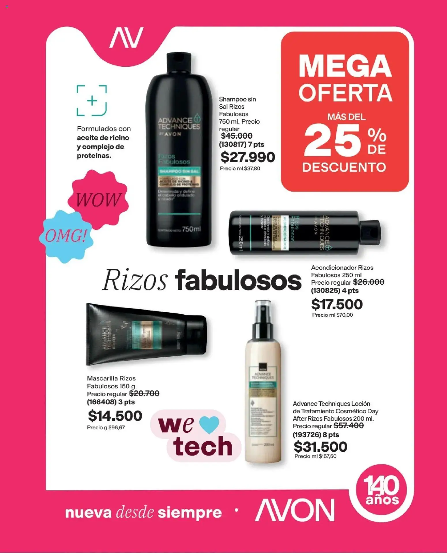 Avon revista - valida desde el 16/08/2026 | Página: 218 | Productos: Shampoo, Loción, Mascarilla, Acondicionador