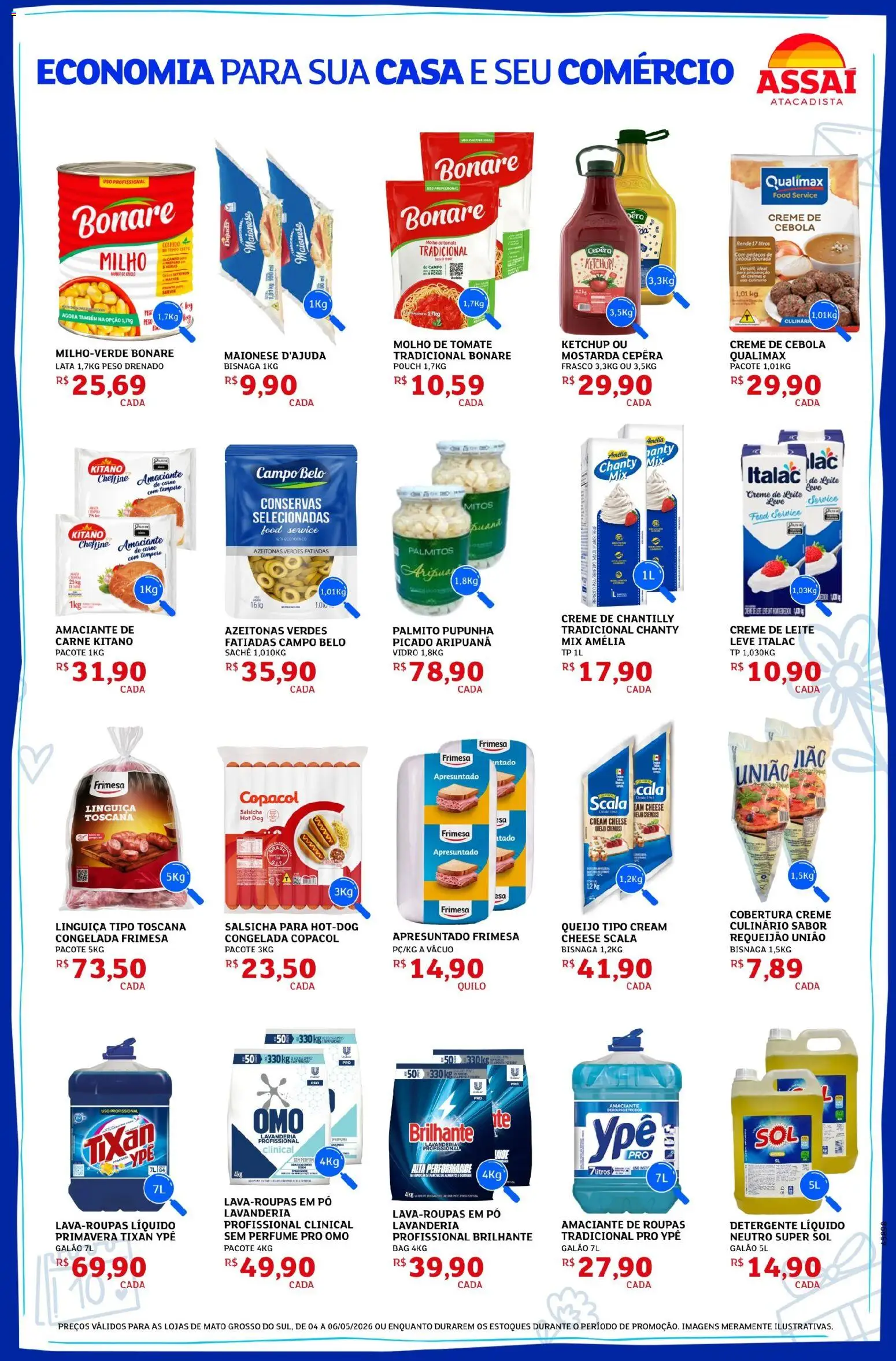 Assaí Atacadista Folheto - válido de 04.05.2026 | Página: 3 | Produtos: Azeitonas, Cebola, Queijo, Requeijão
