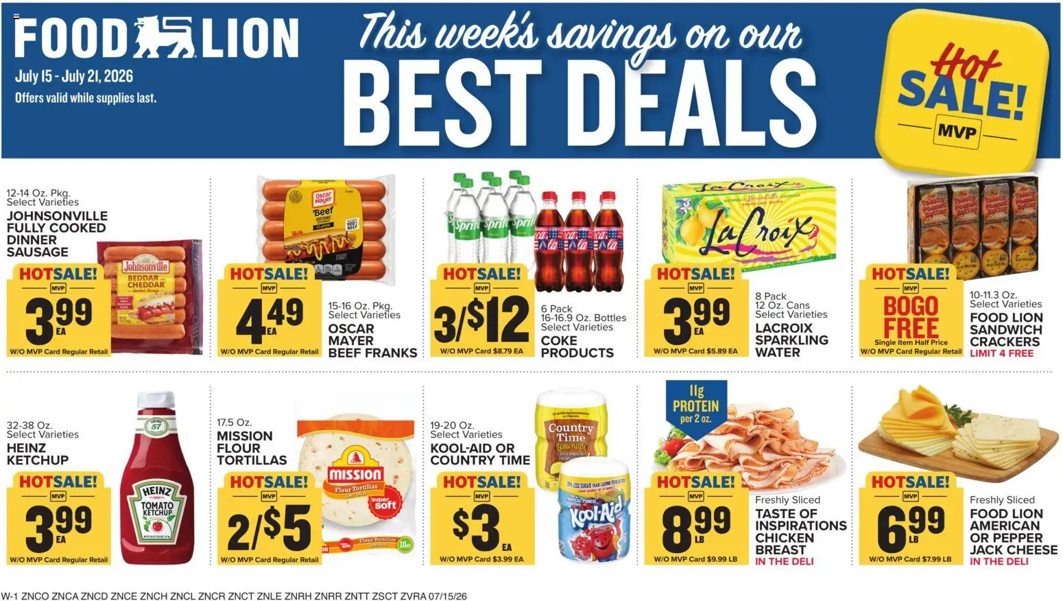 Food Lion Weekly Ad - valid from 07/15/2026 | Page: 15 | Products: Cheese, Ketchup, Pepper, Sausage