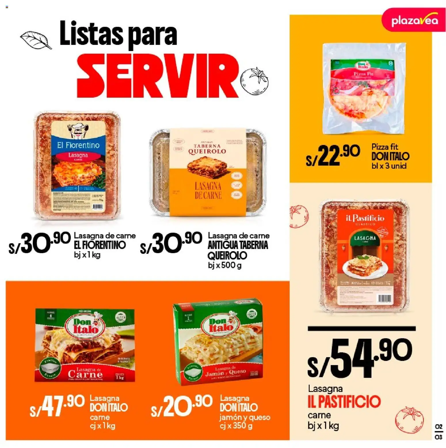 Catálogo Plaza Vea válido desde 17/08/2026 | Página: 3 | Productos: Queso, Carne, Jamón, Pizza
