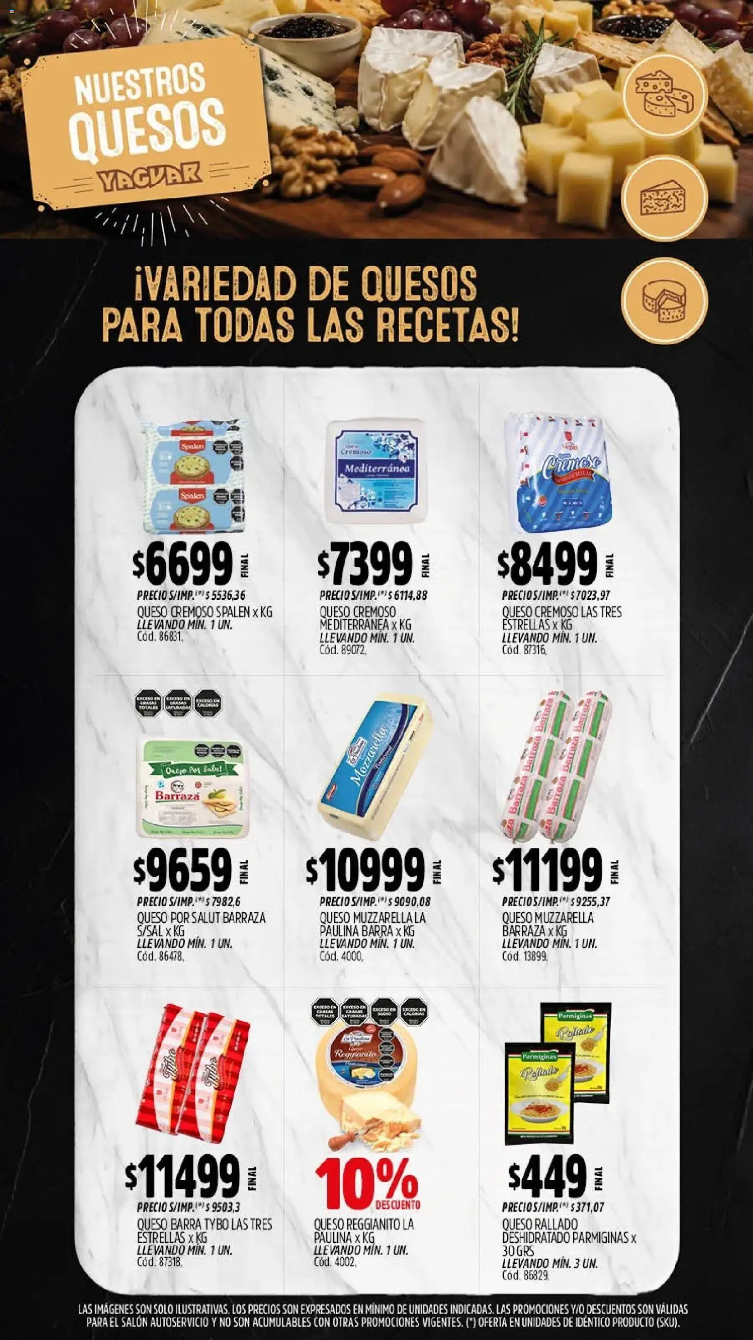 Yaguar - Oferta Semanal Mar del Plata │ válido desde el 10/08/2026 | Página: 7 | Productos: Mozzarella, Queso rallado, Muzzarella, Queso