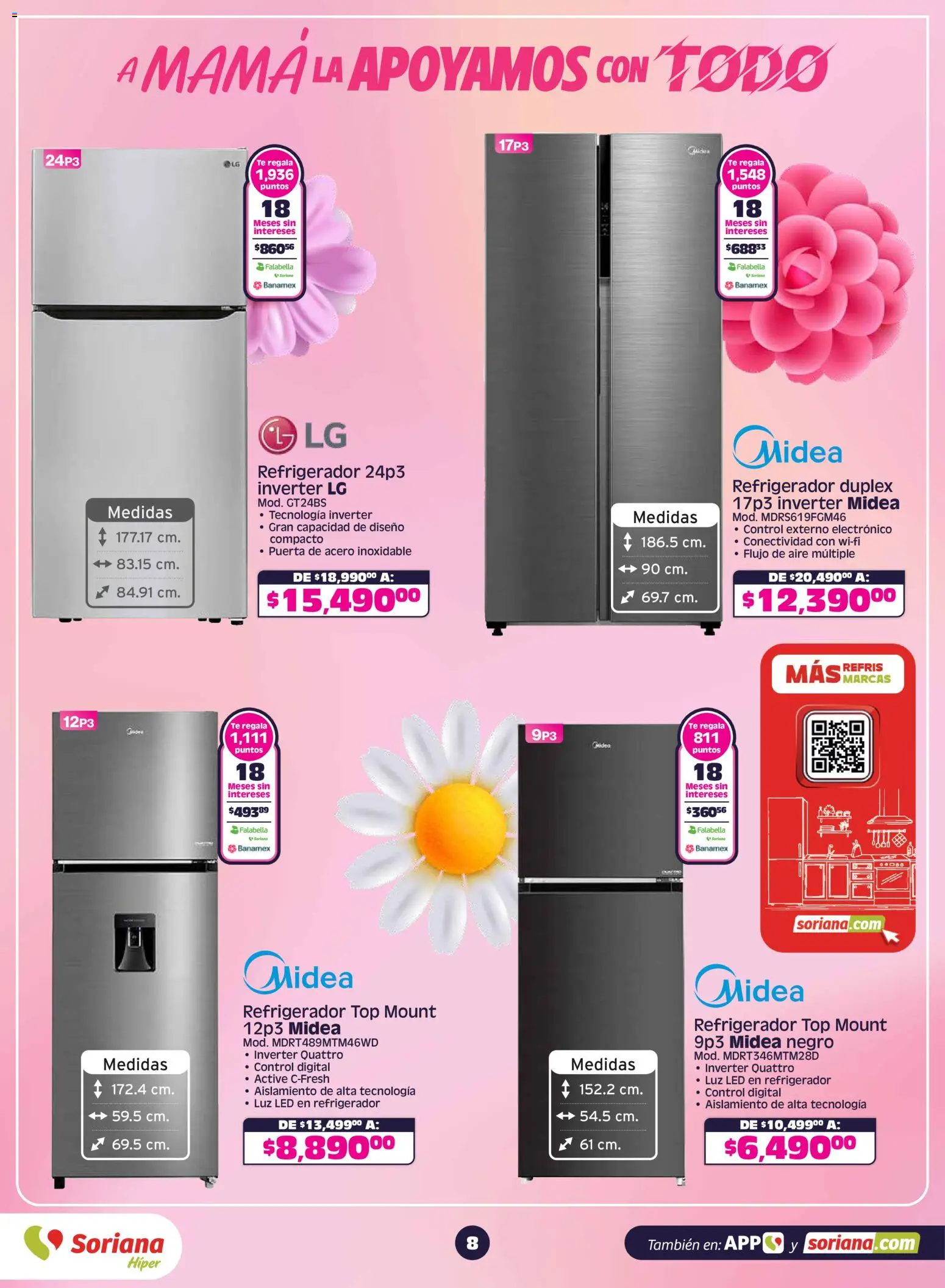 Nuevas ofertas de Soriana válidas en toda la República Mexicana desde el 30.04.2026. ¡Encuentra las mejores ofertas en Soriana folleto! | Página: 9 | Productos: Refrigerador, Top, Té