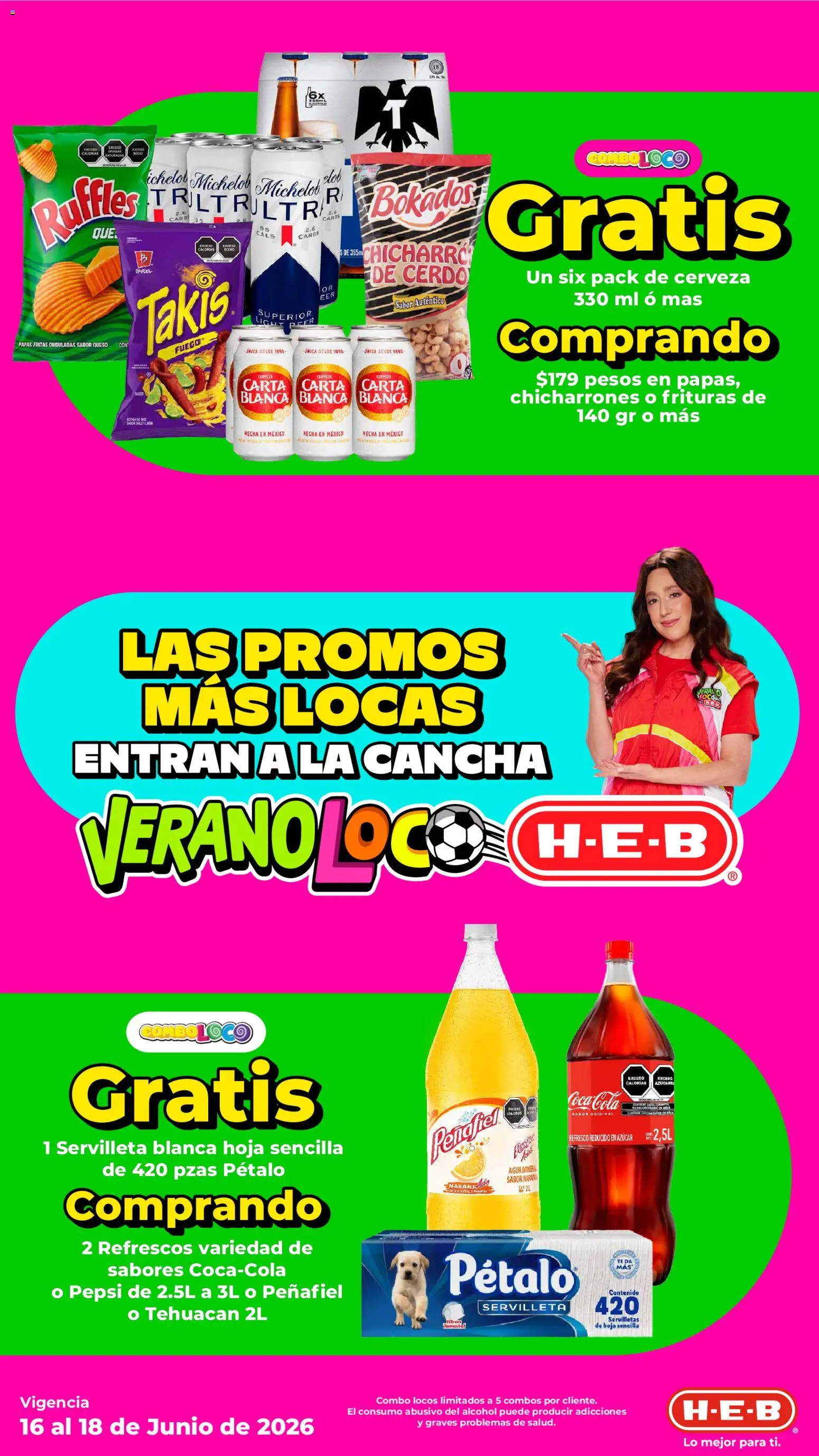 Nuevas ofertas de H-E-B válidas en toda la República Mexicana desde el 16.06.2026. ¡Encuentra las mejores ofertas en H-E-B folleto Ofertas! | Página: 2 | Productos: Azúcar, Agua, Queso, Té
