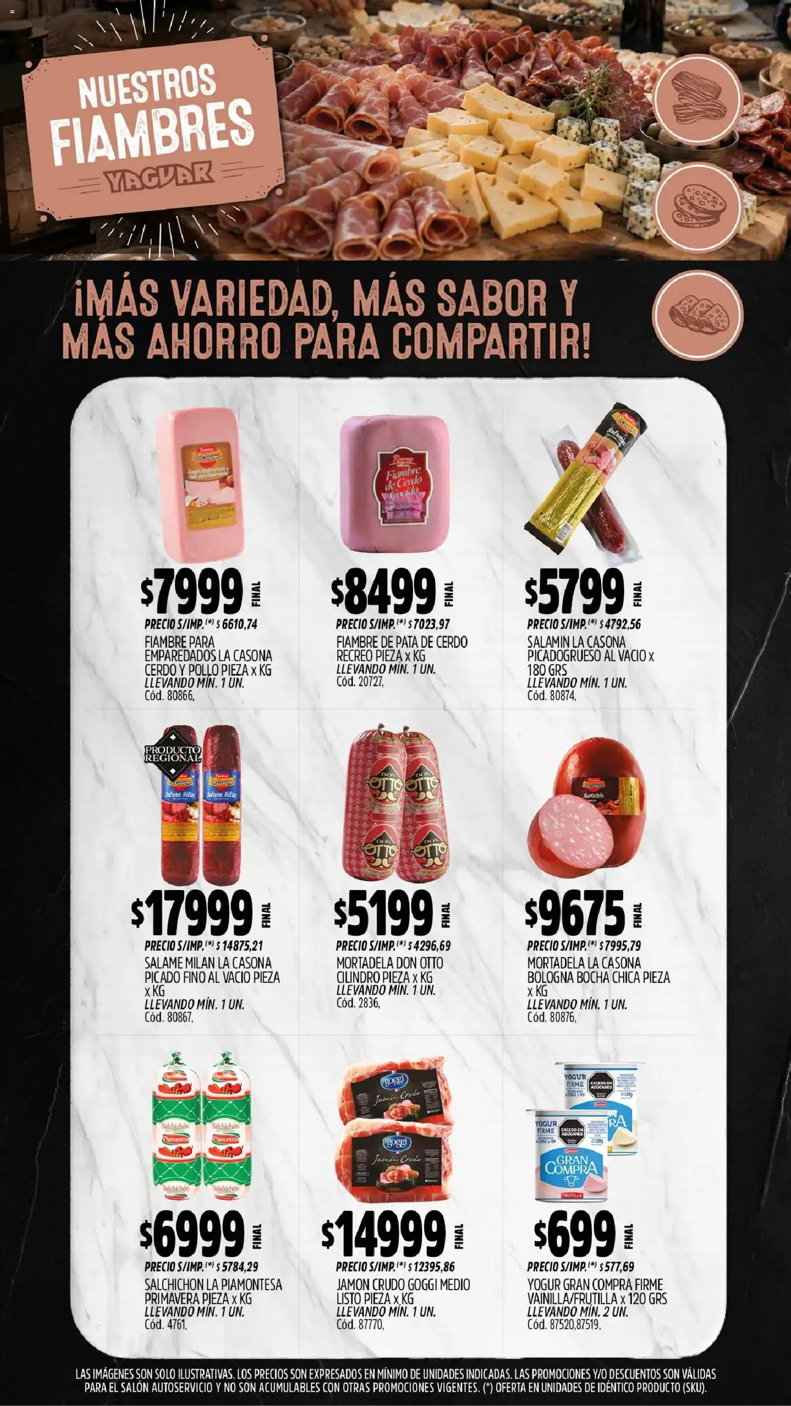 Yaguar - Oferta Semanal Misiones │ válido desde el 31/08/2026 | Página: 9 | Productos: Pata de cerdo, Pollo, Mortadela, Yogur