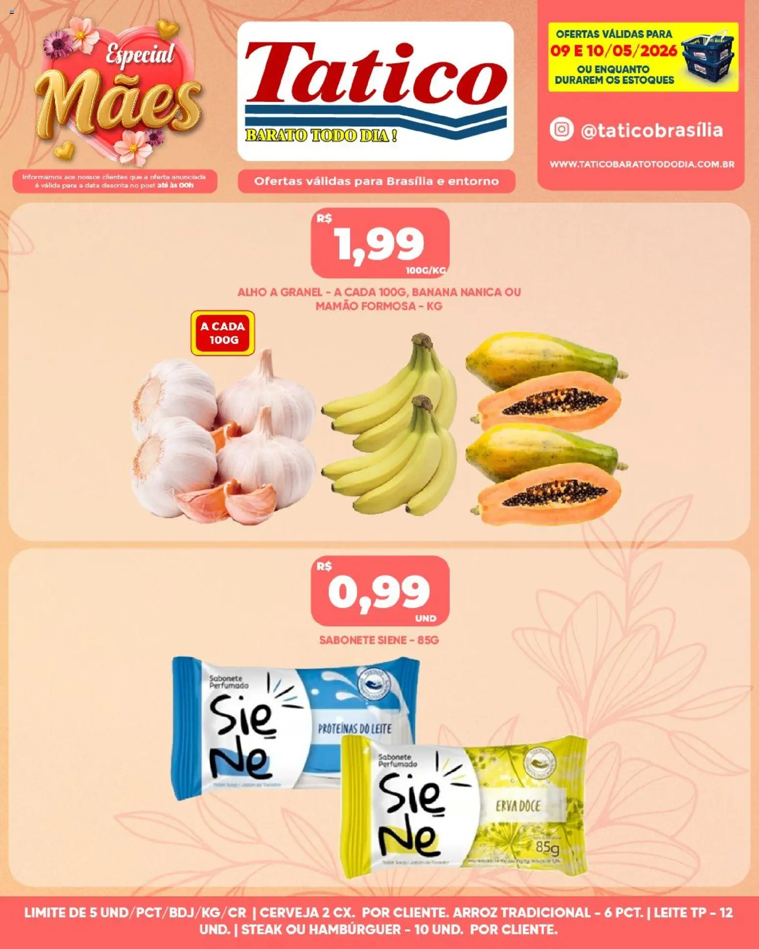 Tatico Folheto - válido de 11.05.2026 | Página: 17 | Produtos: Alho, Arroz, Sabonete, Mamão