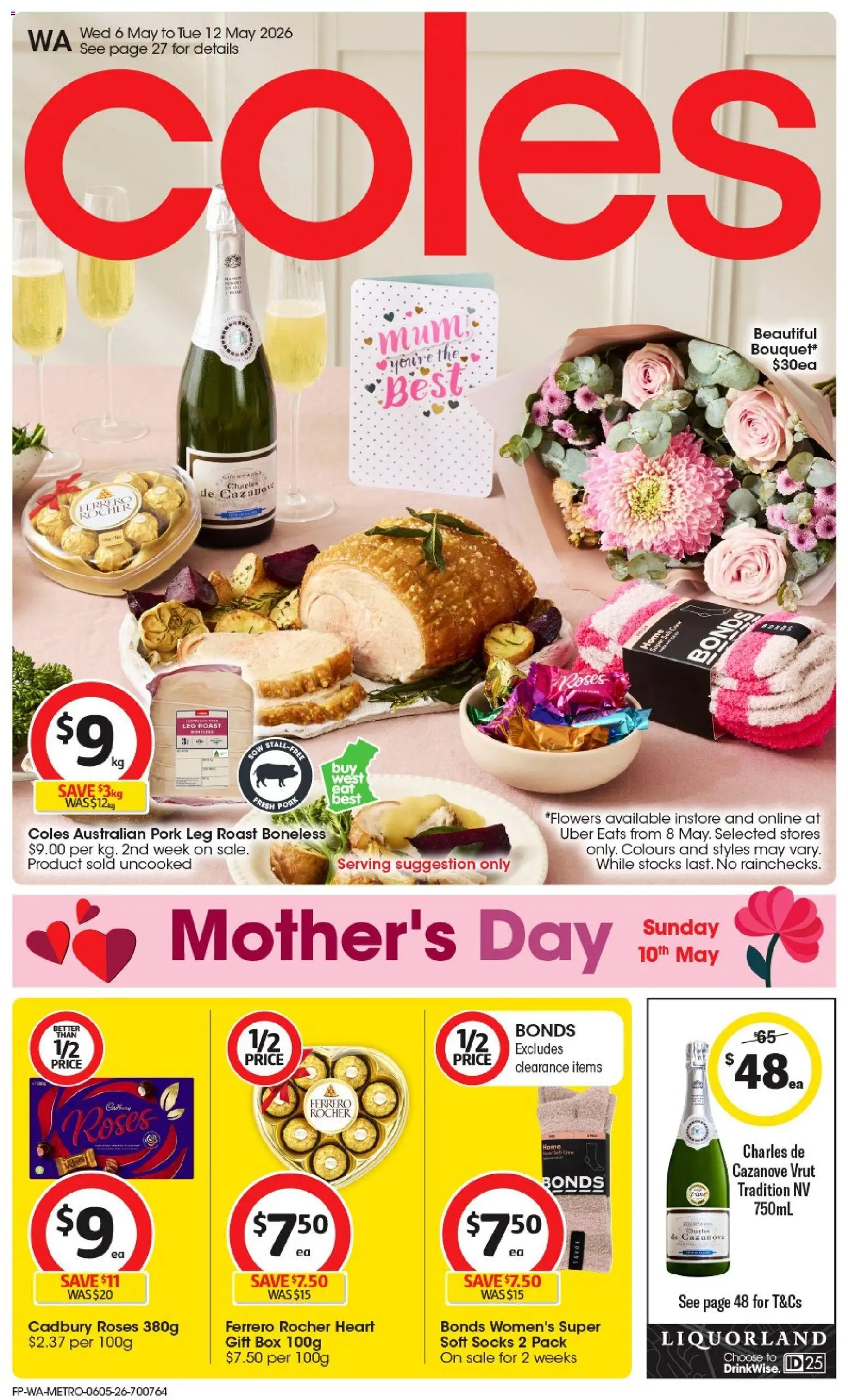 Coles catalogue - valid from 06.05.2026 | Page: 1 | Products: Box, Pork, Socks