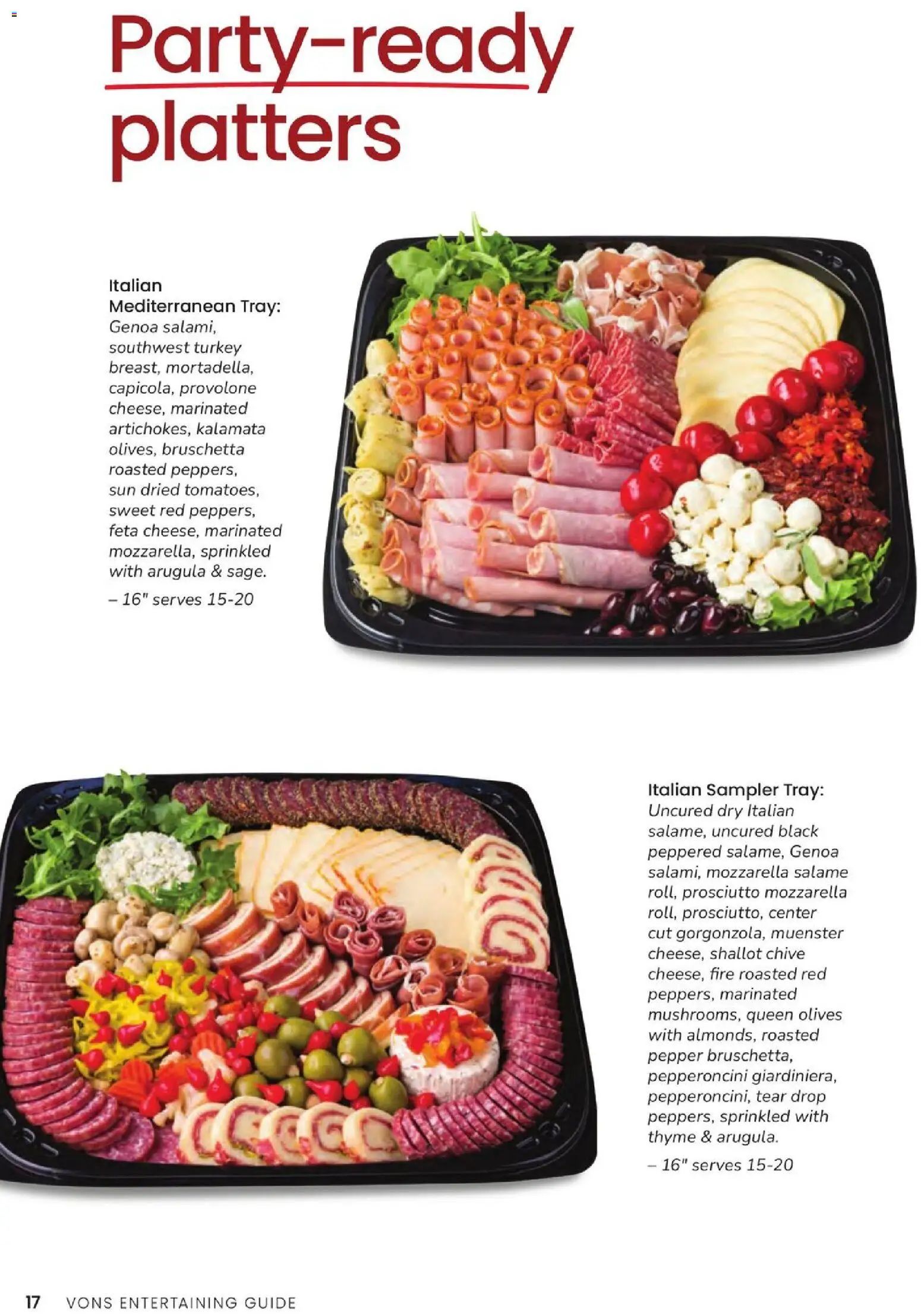 Vons Entertaining Guide - valid from 10/01/2025 | Page: 18 | Products: Turkey, Prosciutto, Pepper, Mozzarella