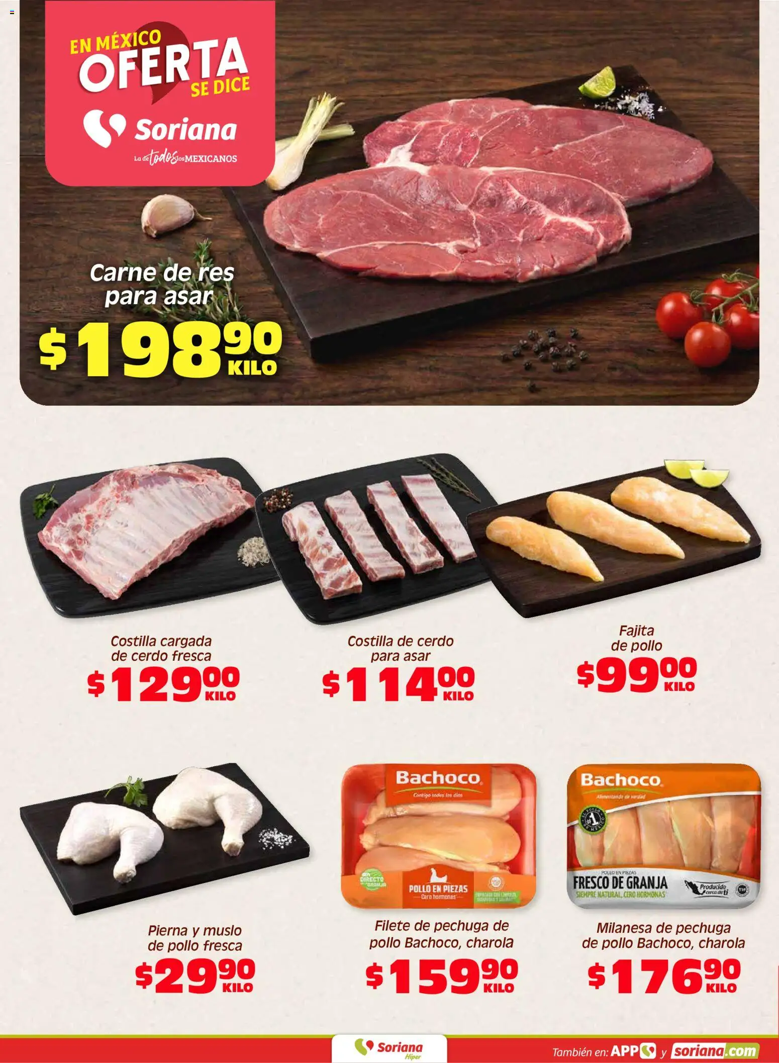 Nuevas ofertas de Soriana válidas en toda la República Mexicana desde el 31/07/2026. ¡Encuentra las mejores ofertas en Soriana Fin de Semana Híper: BCS, Son y Sin! | Página: 4 | Productos: Pollo, Milanesa, Cerdo, Res