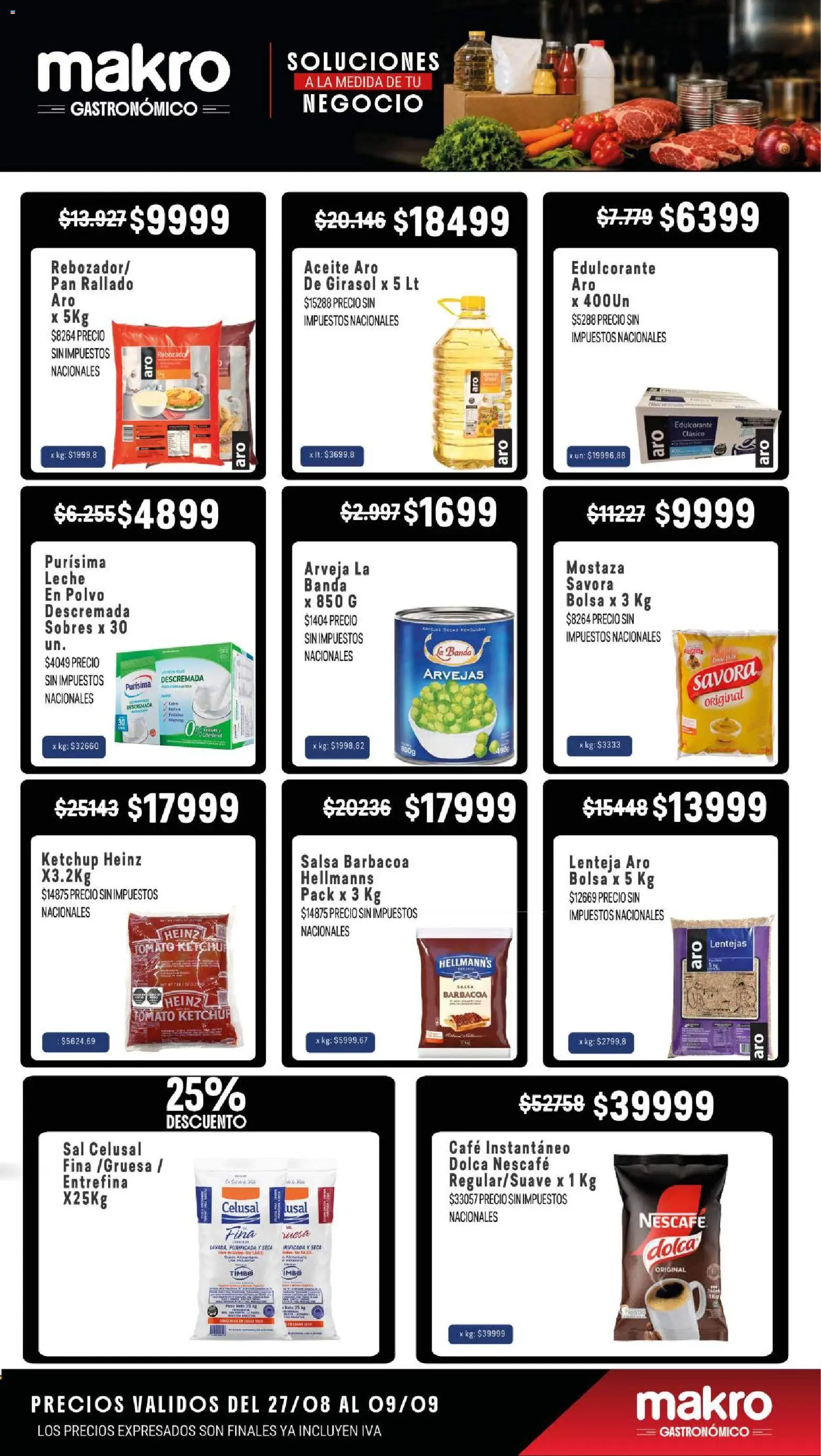 Makro Ofertas GASTRONÓMICO │ válido desde el 27/08/2026 | Página: 4 | Productos: Arveja, Ketchup, Sal, Pan rallado