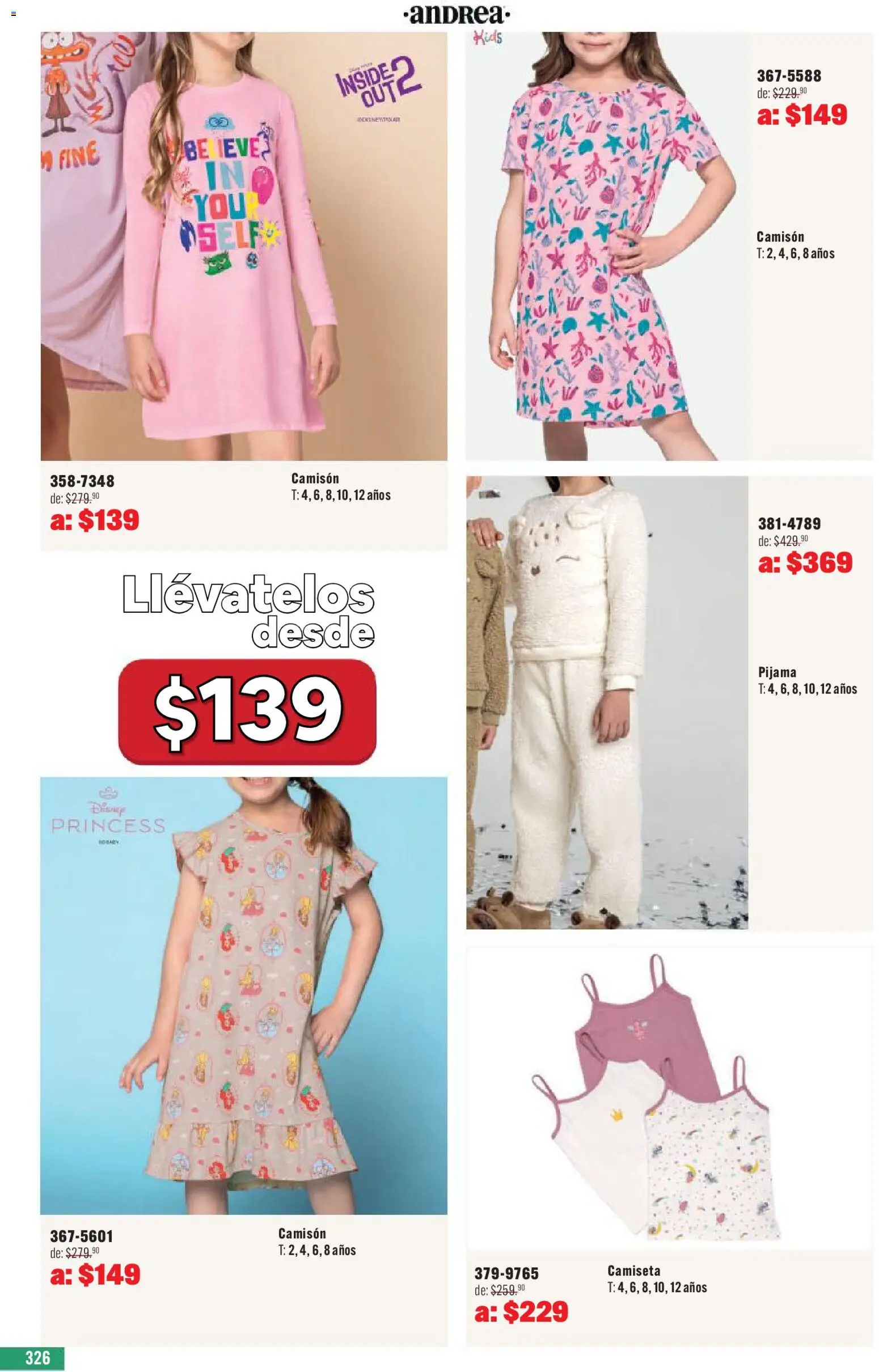 Nuevas ofertas de Andrea válidas en toda la República Mexicana desde el 03.05.2026. ¡Encuentra las mejores ofertas en Andrea catálogo Outlet! | Página: 326 | Productos: Pijama, Camisón, Camiseta