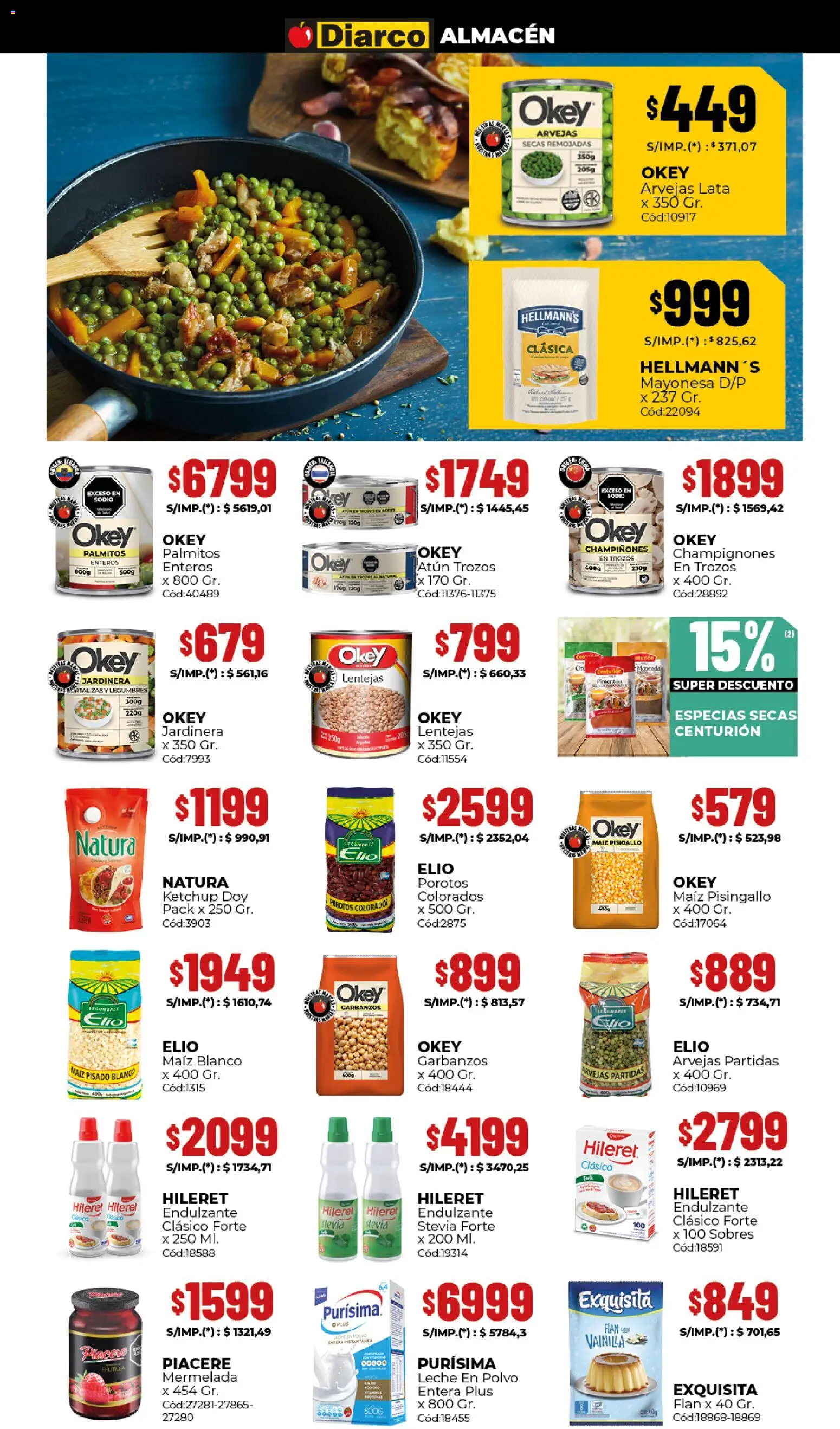Diarco ofertas │ válido desde el 18.05.2026 | Página: 3 | Productos: Polvo, Mayonesa, Leche, Palmitos
