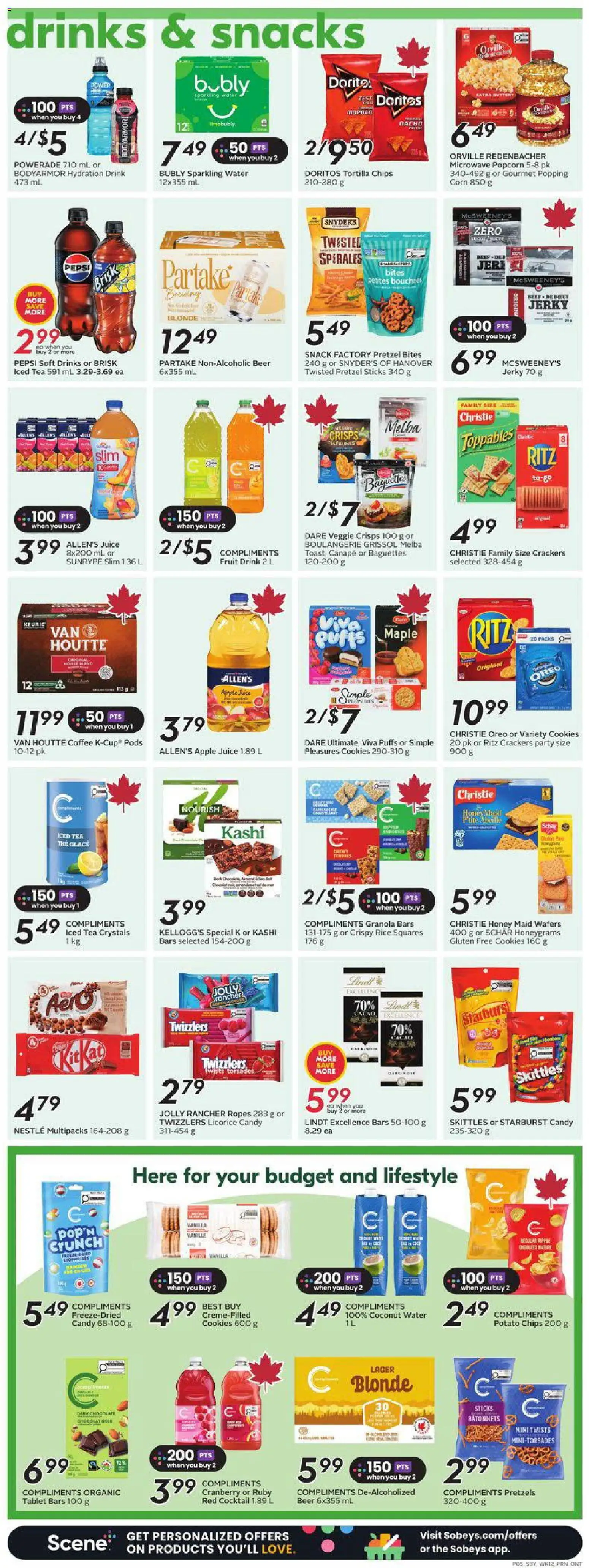 Sobeys flyer valid from Jul 16, 2026 | Page: 8 | Products: Rice, Chips, Cookies, Coffee