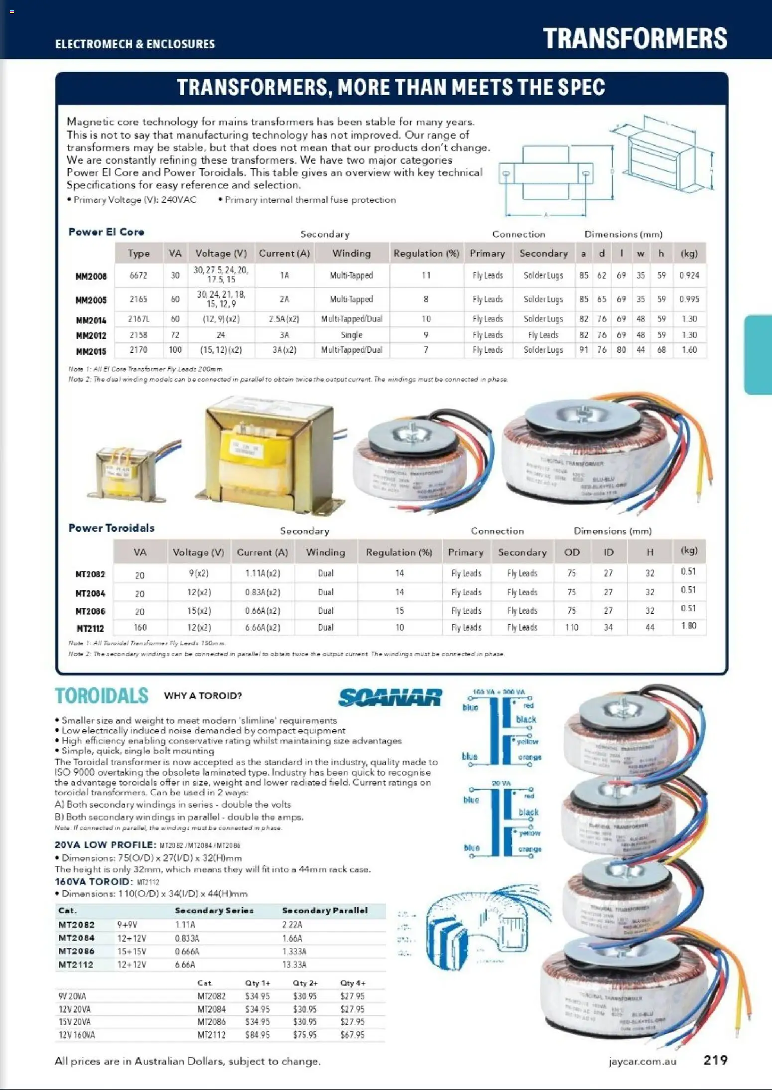 Jaycar catalogue - valid from 31/08/2026 | Page: 217 | Products: Table, Weight, Transformer