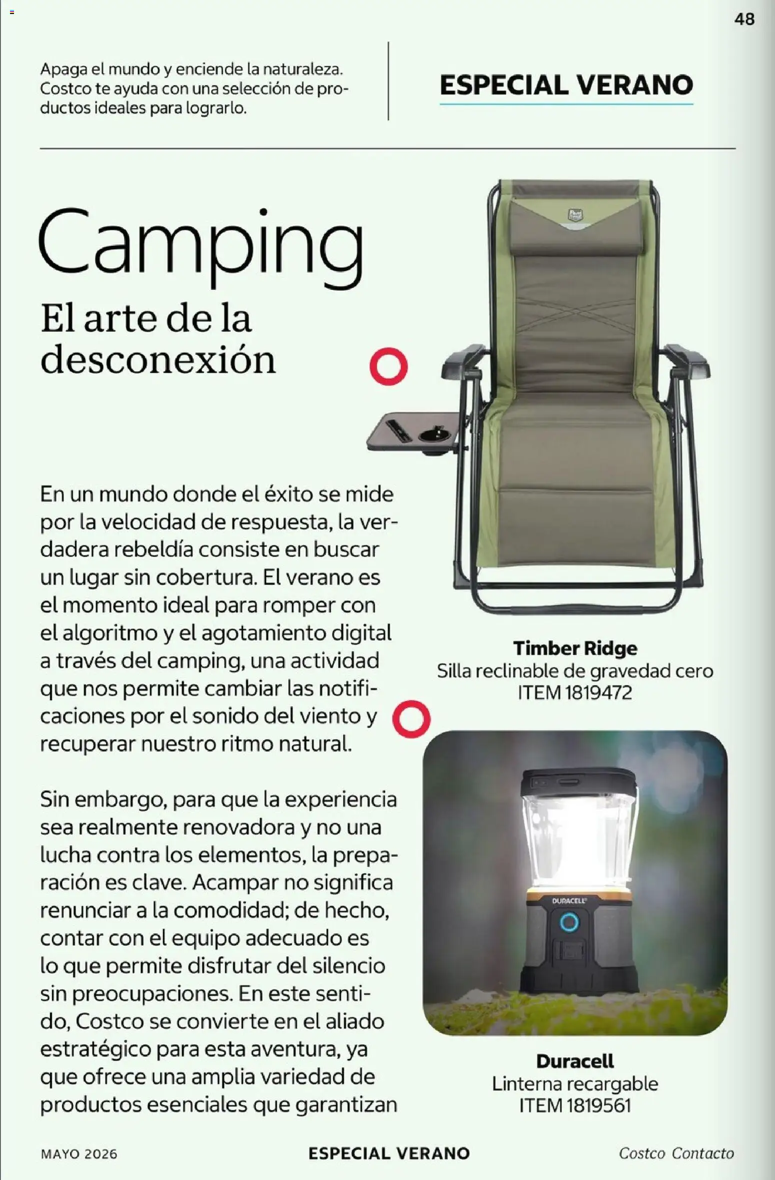 Nuevas ofertas de Costco válidas en toda la República Mexicana desde el 01.05.2026. ¡Encuentra las mejores ofertas en Costco Revista Mayo 2026! | Página: 48 | Productos: Linterna, Silla, Silla reclinable, Té