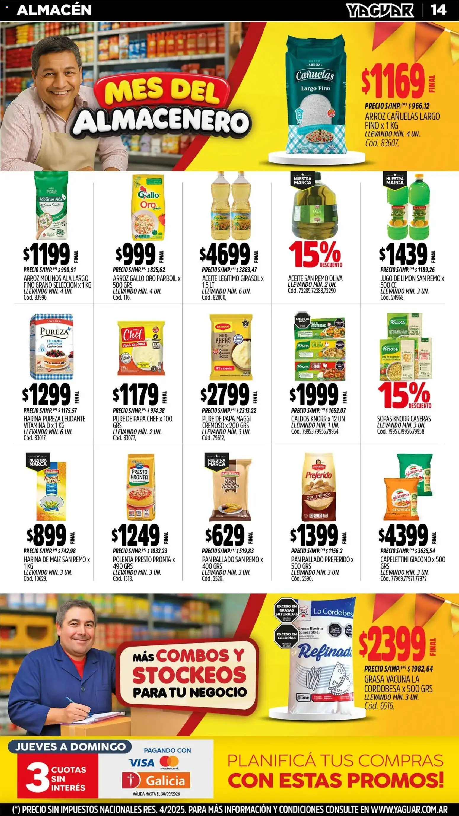 Yaguar - Oferta Semanal Parque Chacabuco │ válido desde el 31/08/2026 | Página: 14 | Productos: Papa, Maiz, Polenta, Espinaca